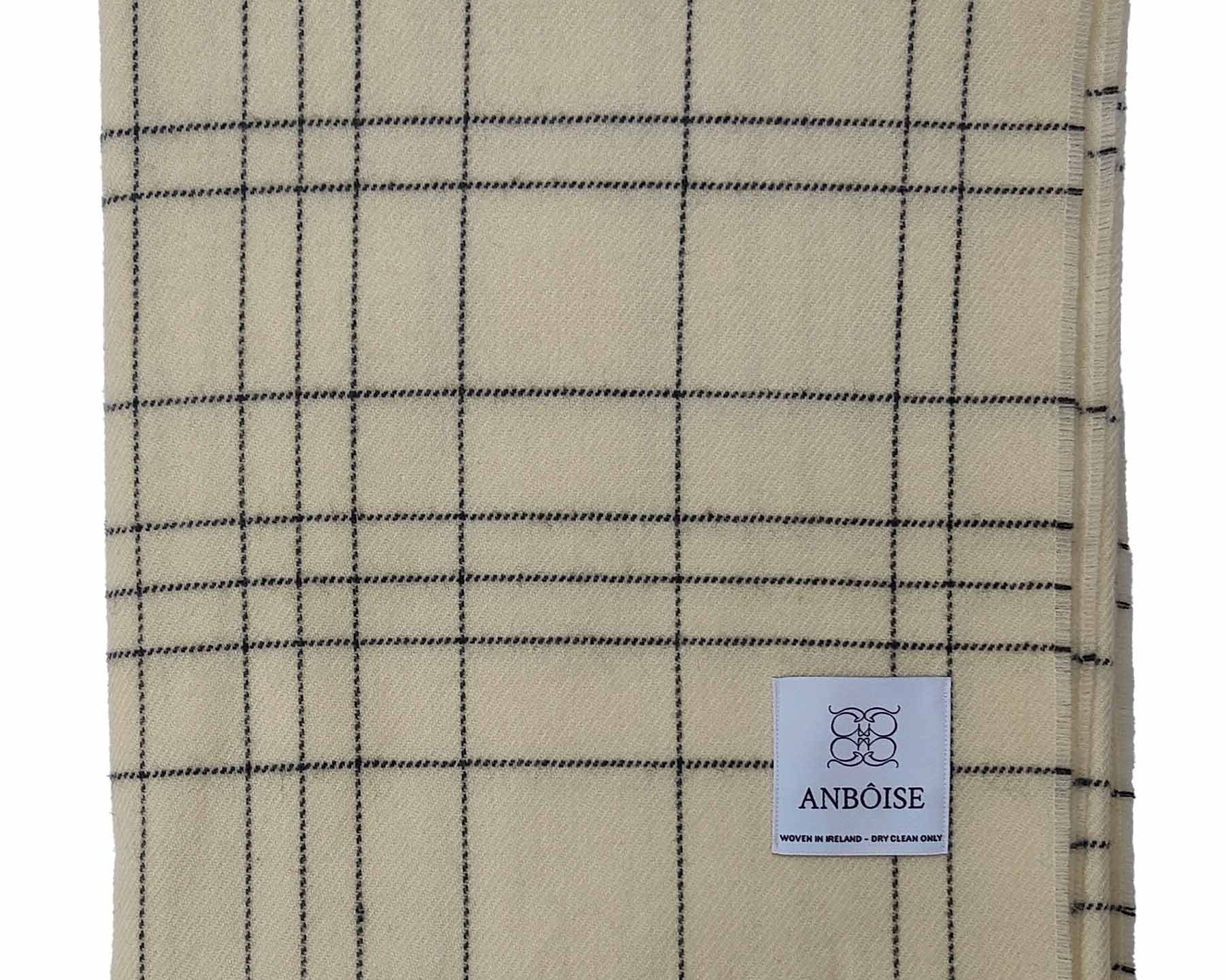 Maisie White & Black Check Merino Throw | Anboise