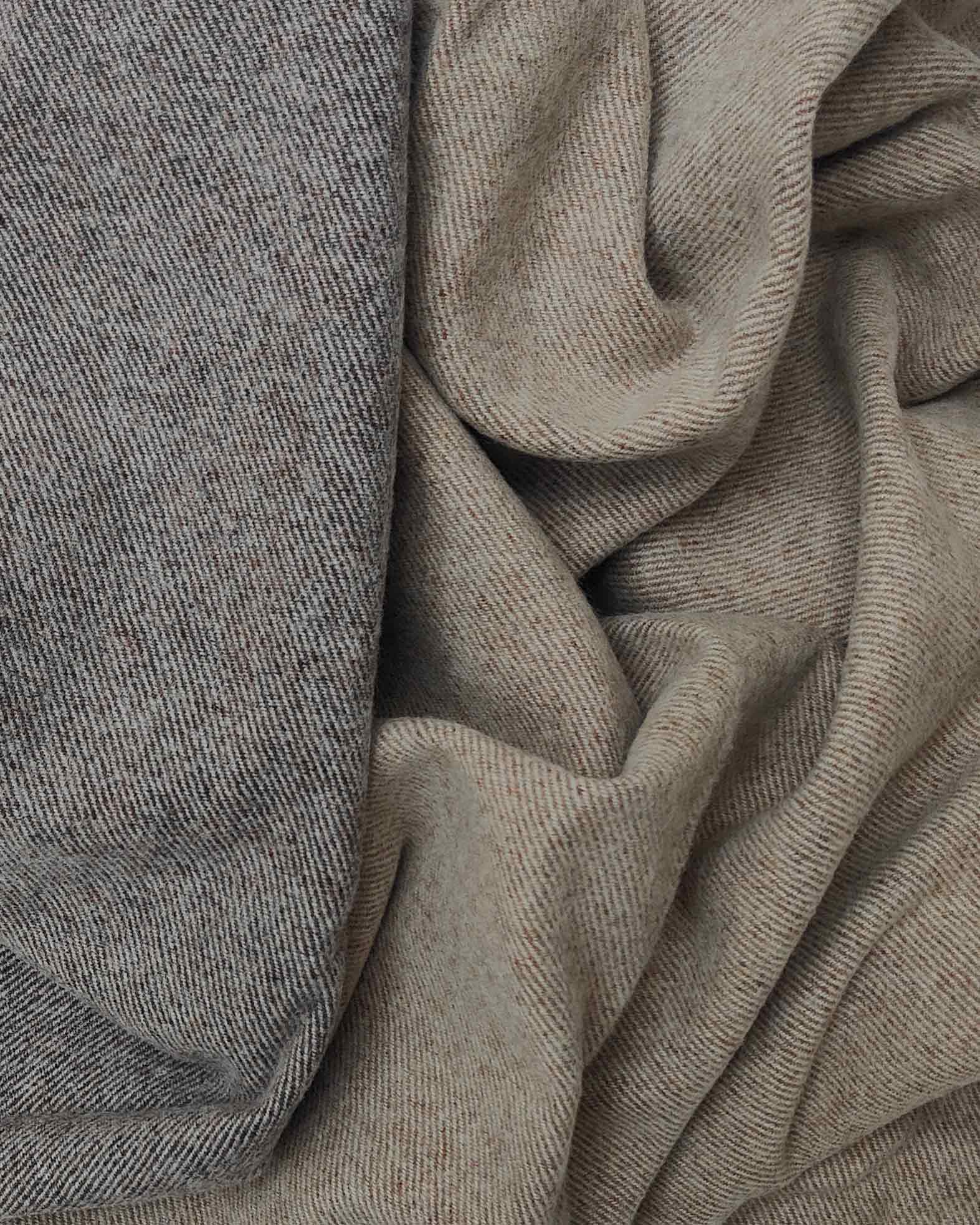 Stephanie Oatmeal & Cocoa Wool Throw | Anboise