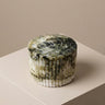 Liberty Lidded Green Resin Pot with marbled finish and ribbed sides – Anboise