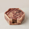 Roselyn Hexagonal Resin Coaster Set with marbled brown finish – Anboise