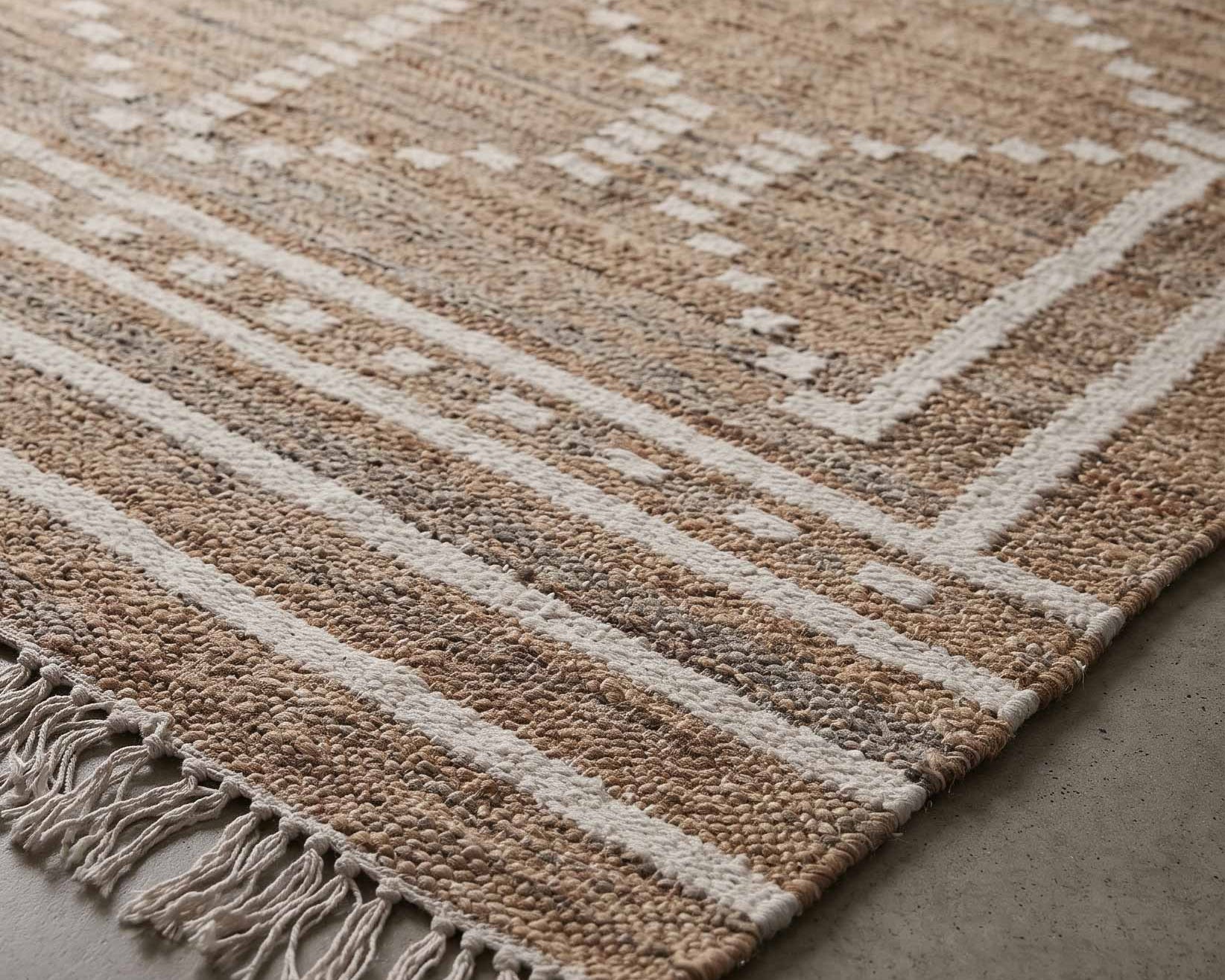 Scarlet handwoven jute, wool and cotton rug 2m × 3m with natural textural weave | Anboise