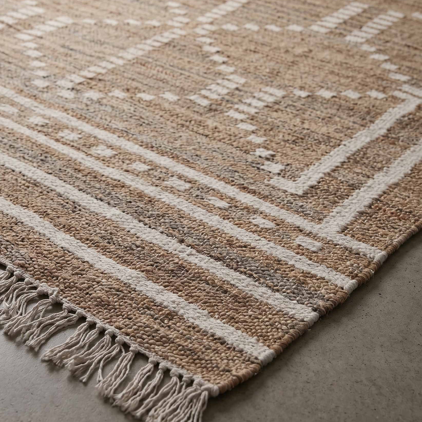 Scarlet handwoven jute, wool and cotton rug 2m × 3m with natural textural weave | Anboise