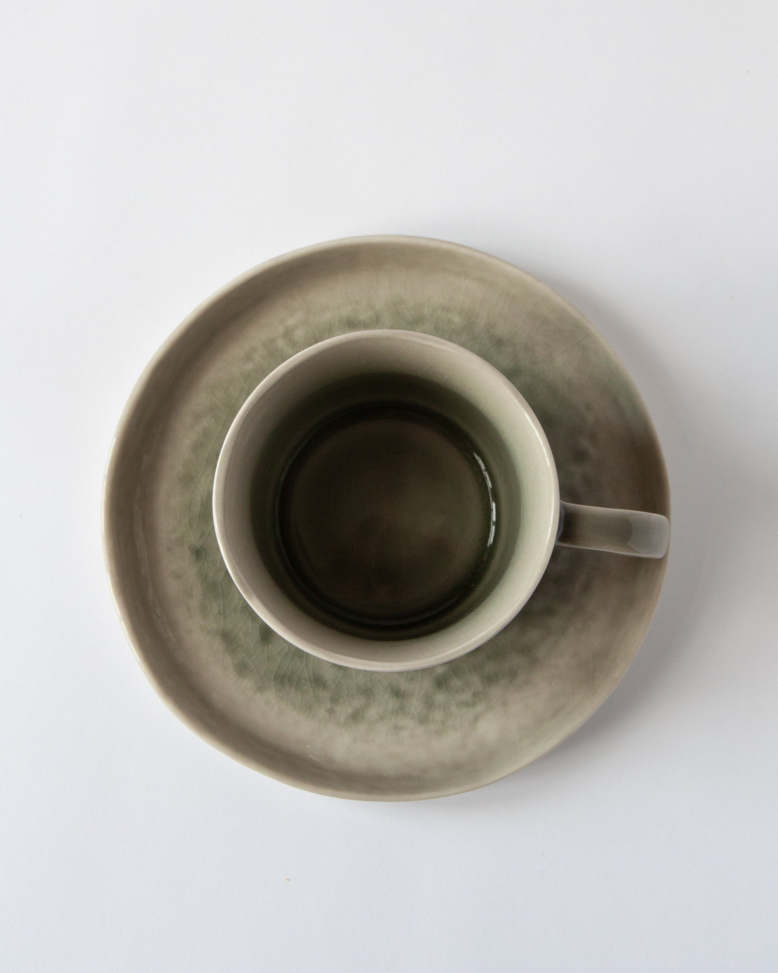 Tazza e piattino grigio smerigliato - Set di 4