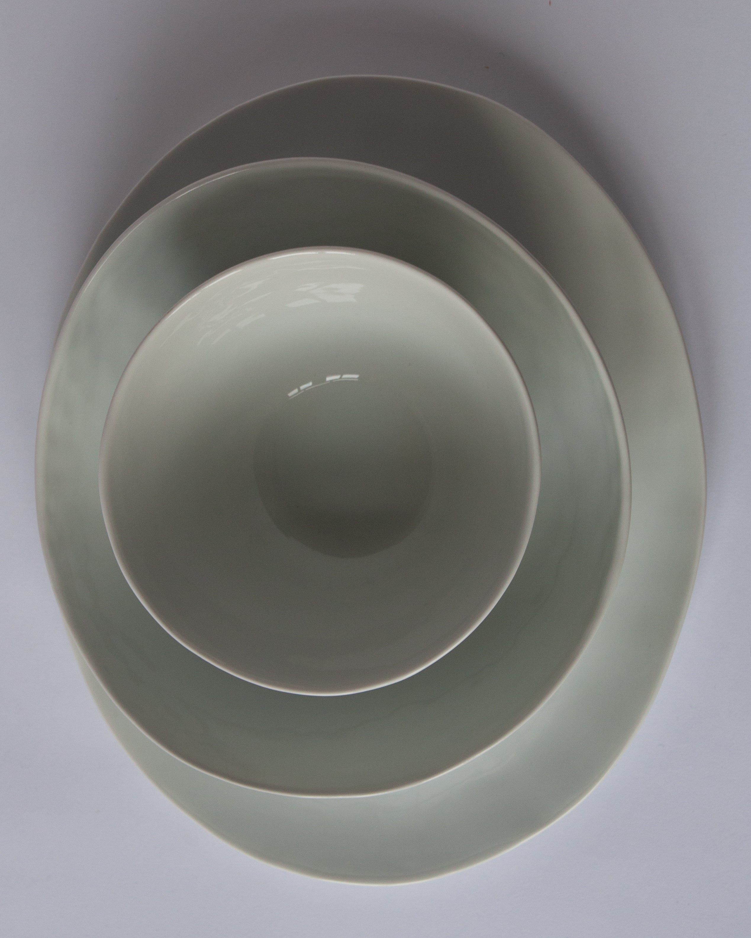 Plato llano blanco esmeril - Juego de 4