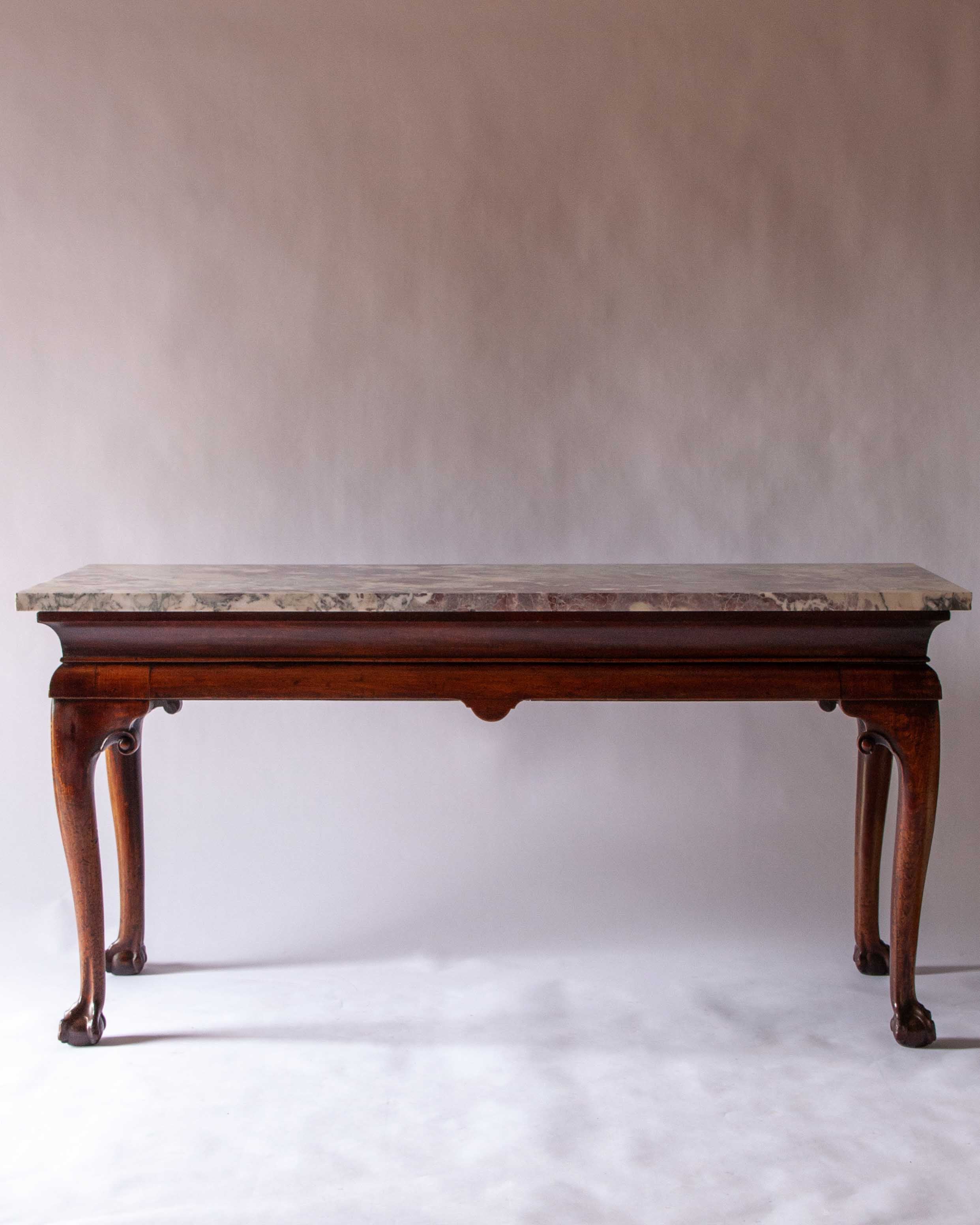 Tavolino con piano in marmo di mogano George II Cabriole Leg