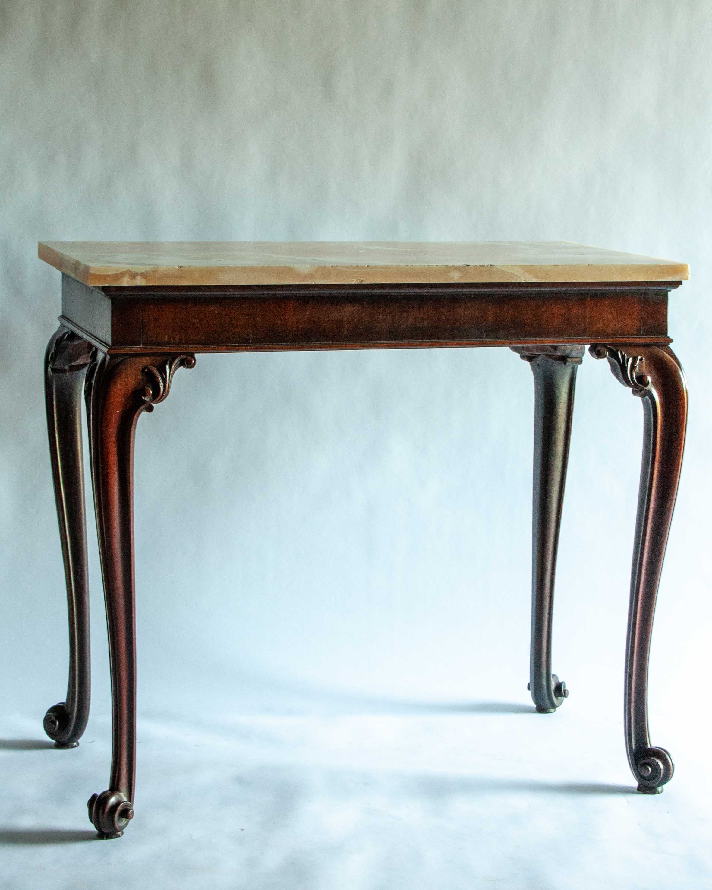 George III Alabaster Topped Mahogany Side Table