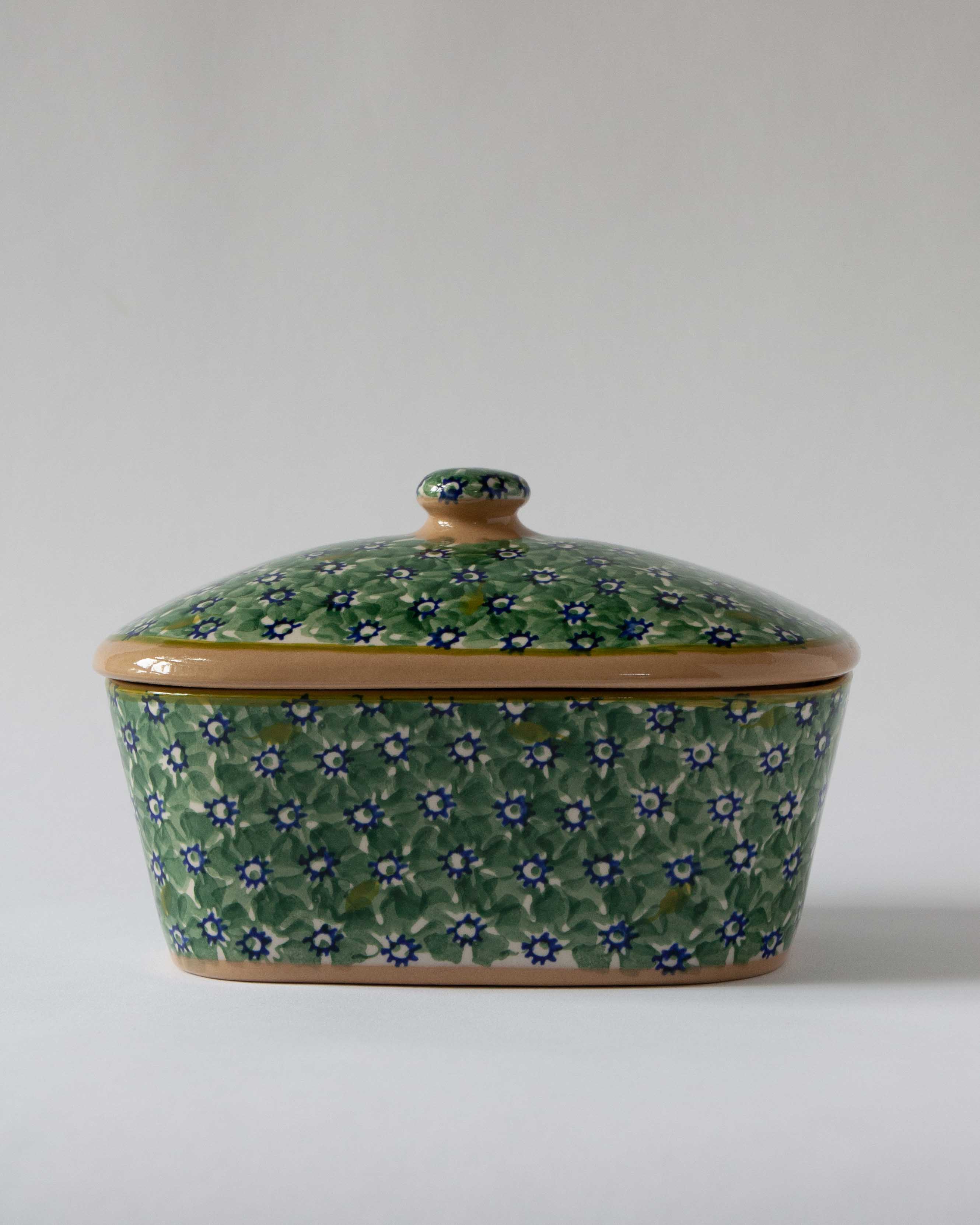 Kenmare Handmade Green Ceramic Butter Dish | Anboise Tableware