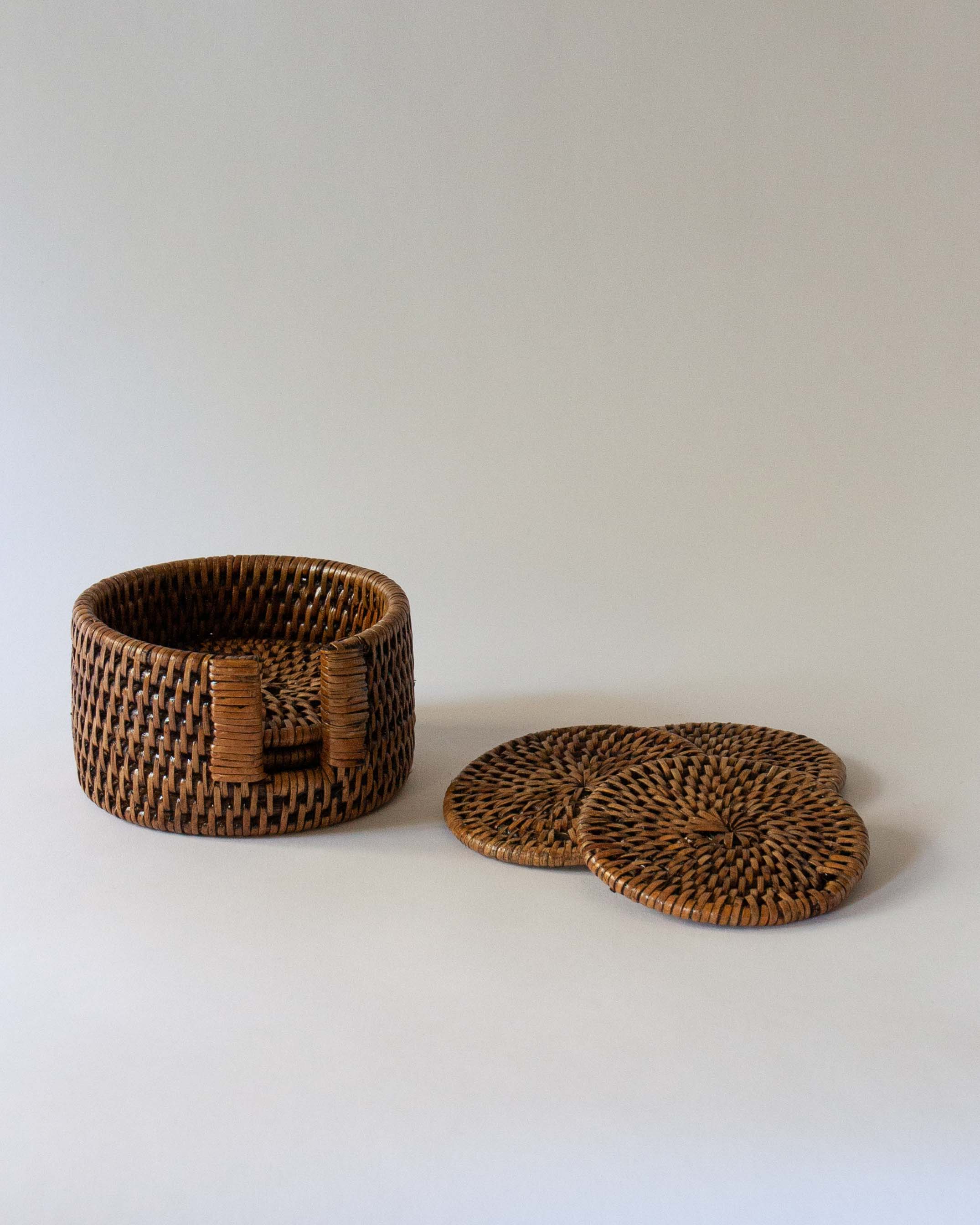 Camilla Rattan Coasters - Set of 6