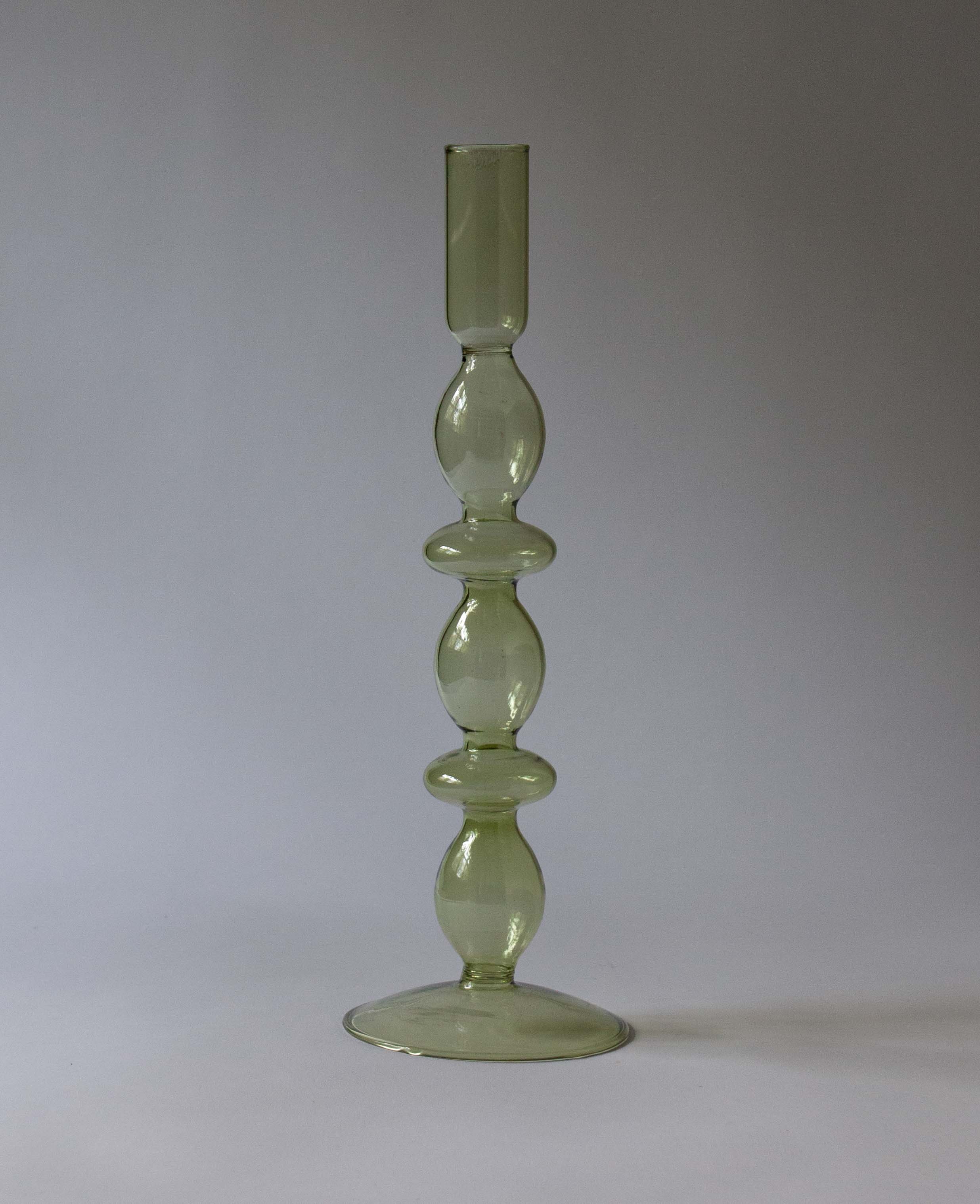 Aniyah Mouth Blown Glass Candlestick