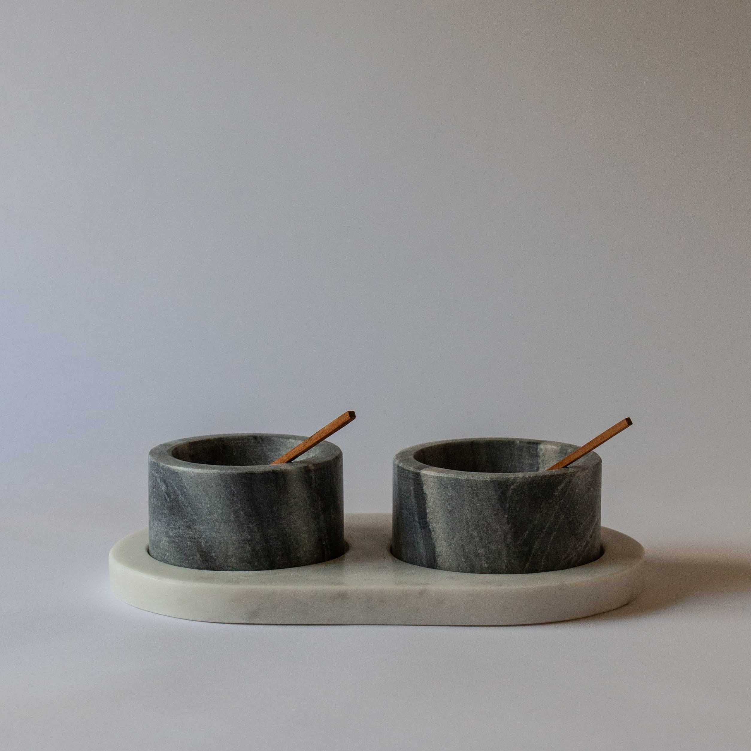 Alivia Marble Cellar & Wooden Spoon Set | Anboise Tableware