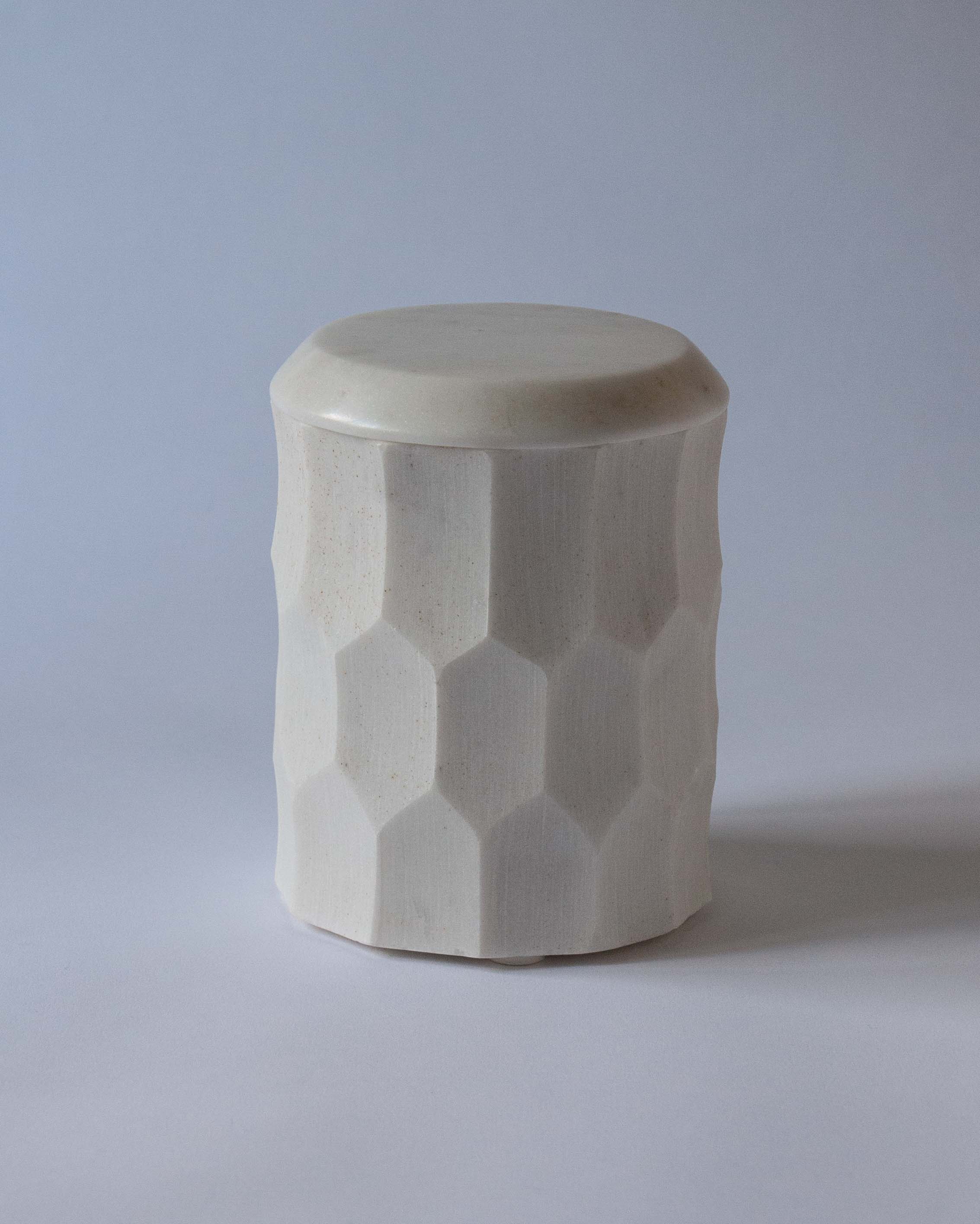 Luxury marble pot with lid for desk or bathroom accessories | Anboise 