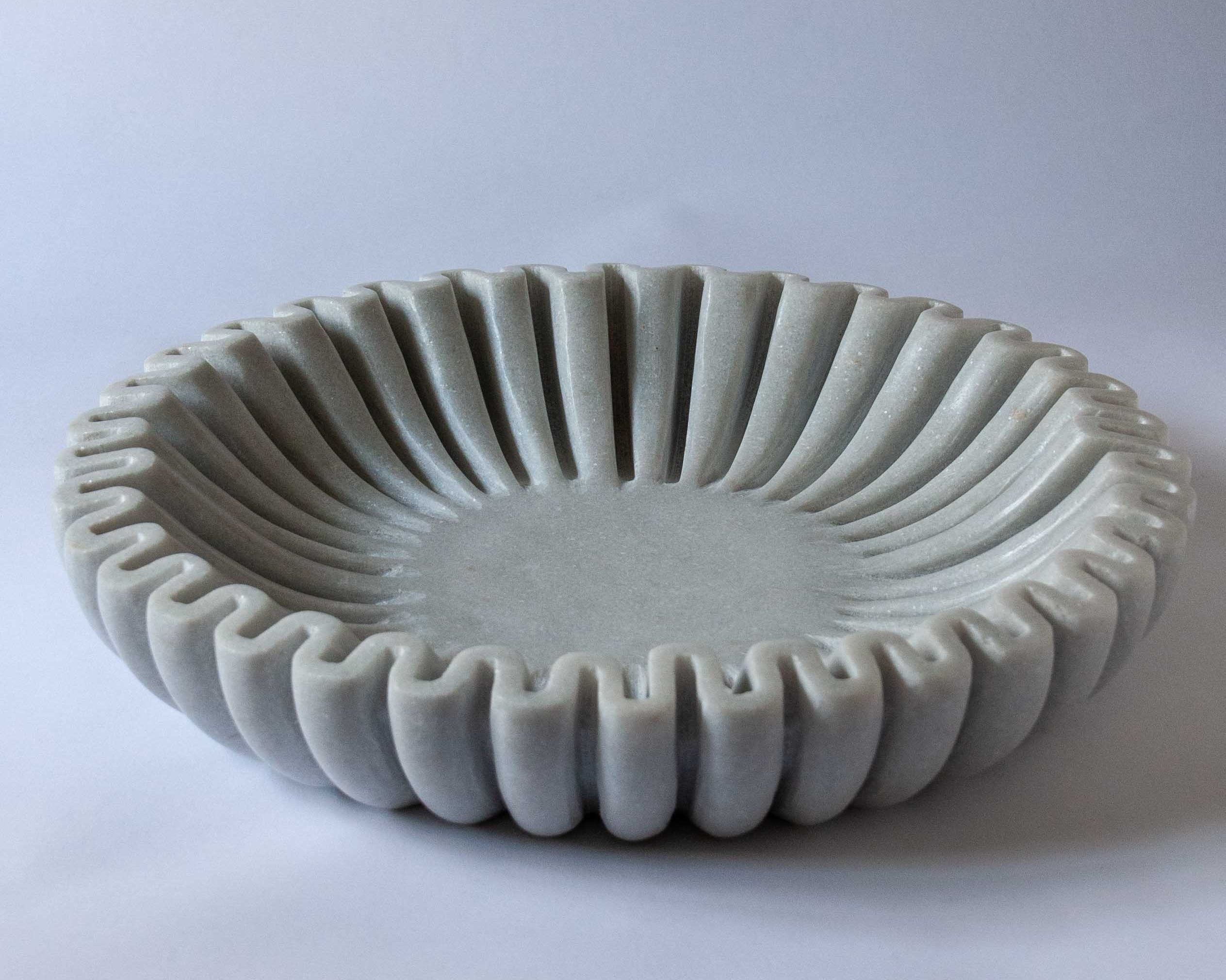 Mariana Marble Fluted Bowl | Anboise Accessories