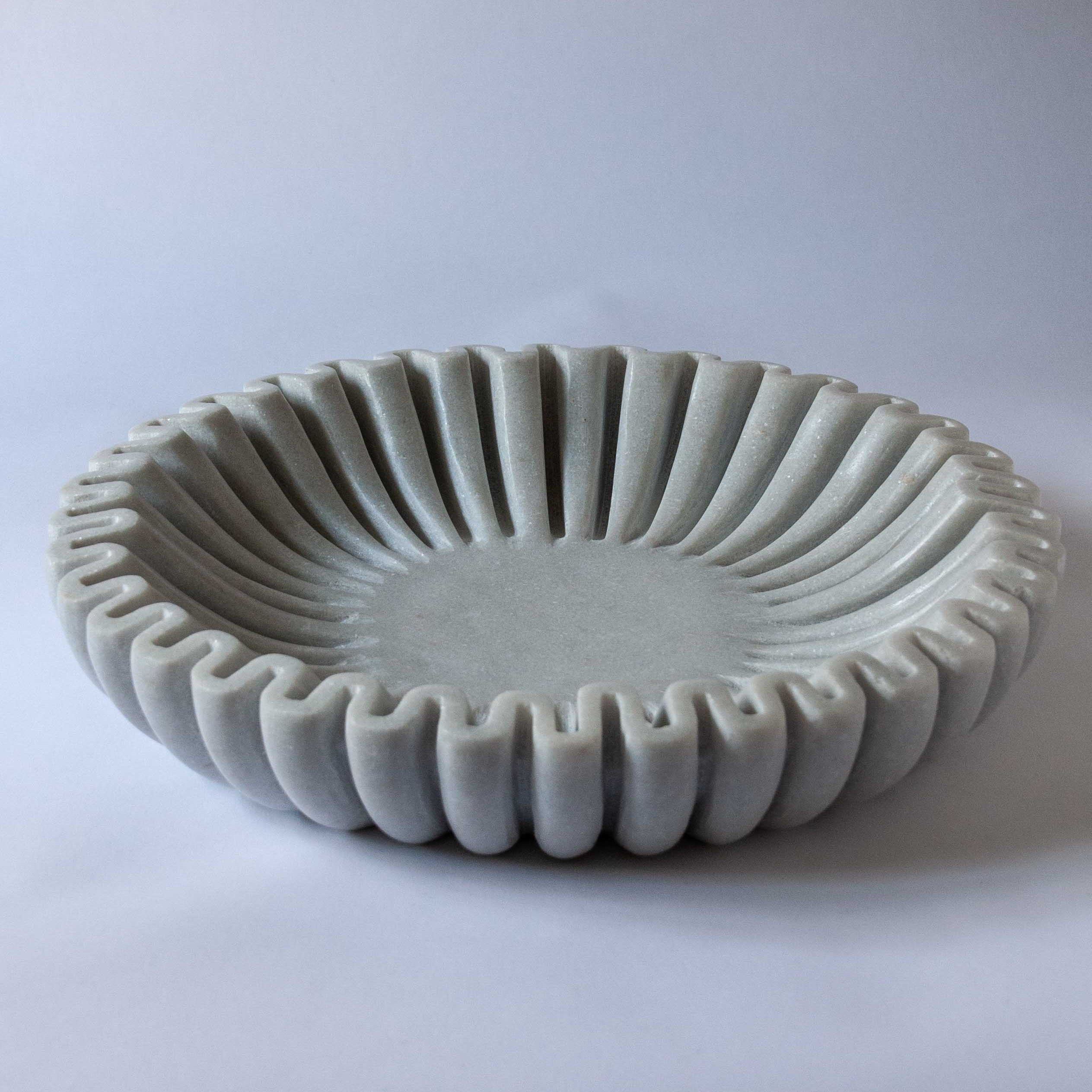 Mariana Marble Fluted Bowl | Anboise Accessories