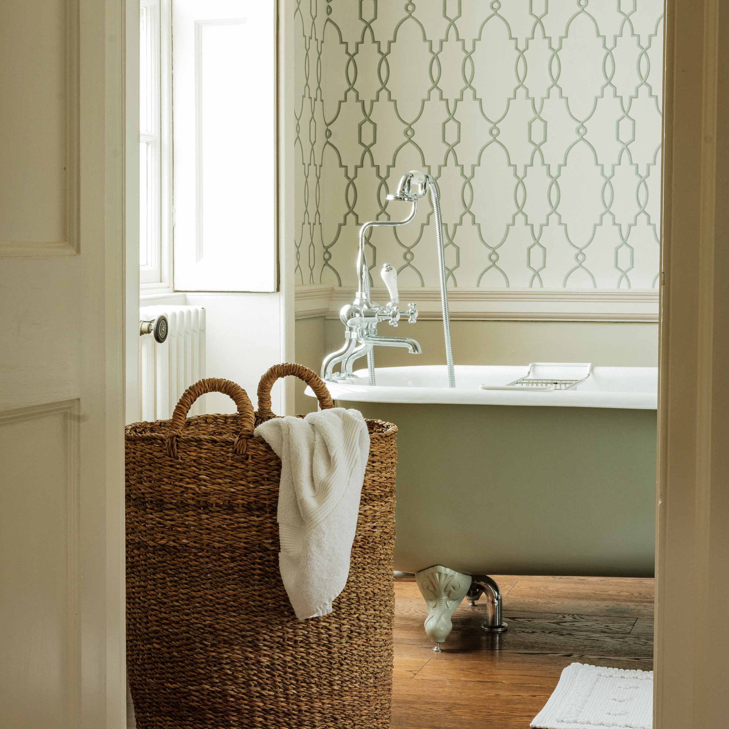 Anastasia handwoven Hogla seagrass log and linen basket – Anboise