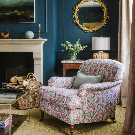 Josie basket styled beside fireplace - Anboise