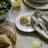 With their subtle embroidered edge, the luxury Georgia linen napkin | Anboise Tableware