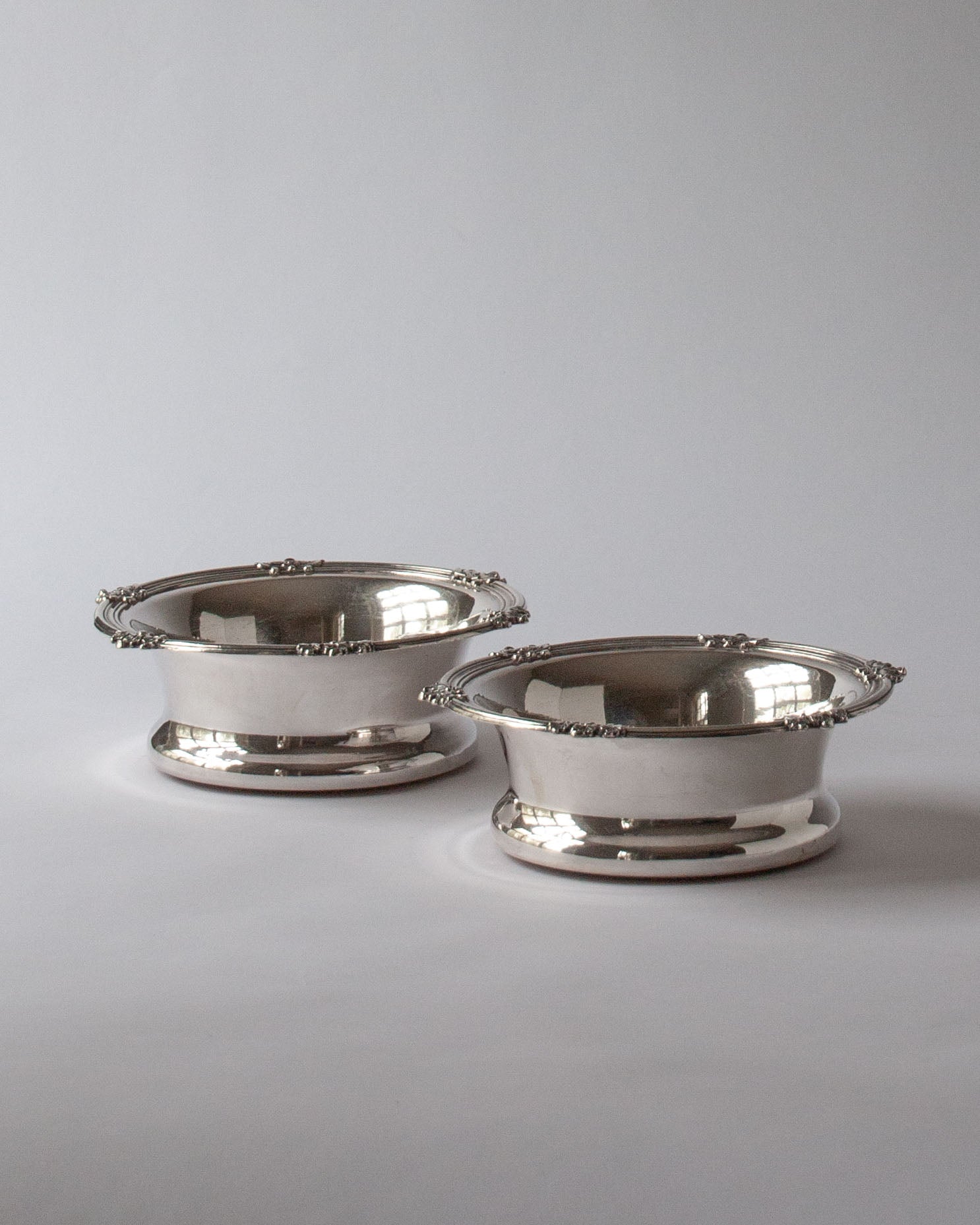 Antique Silver Wine Coasters