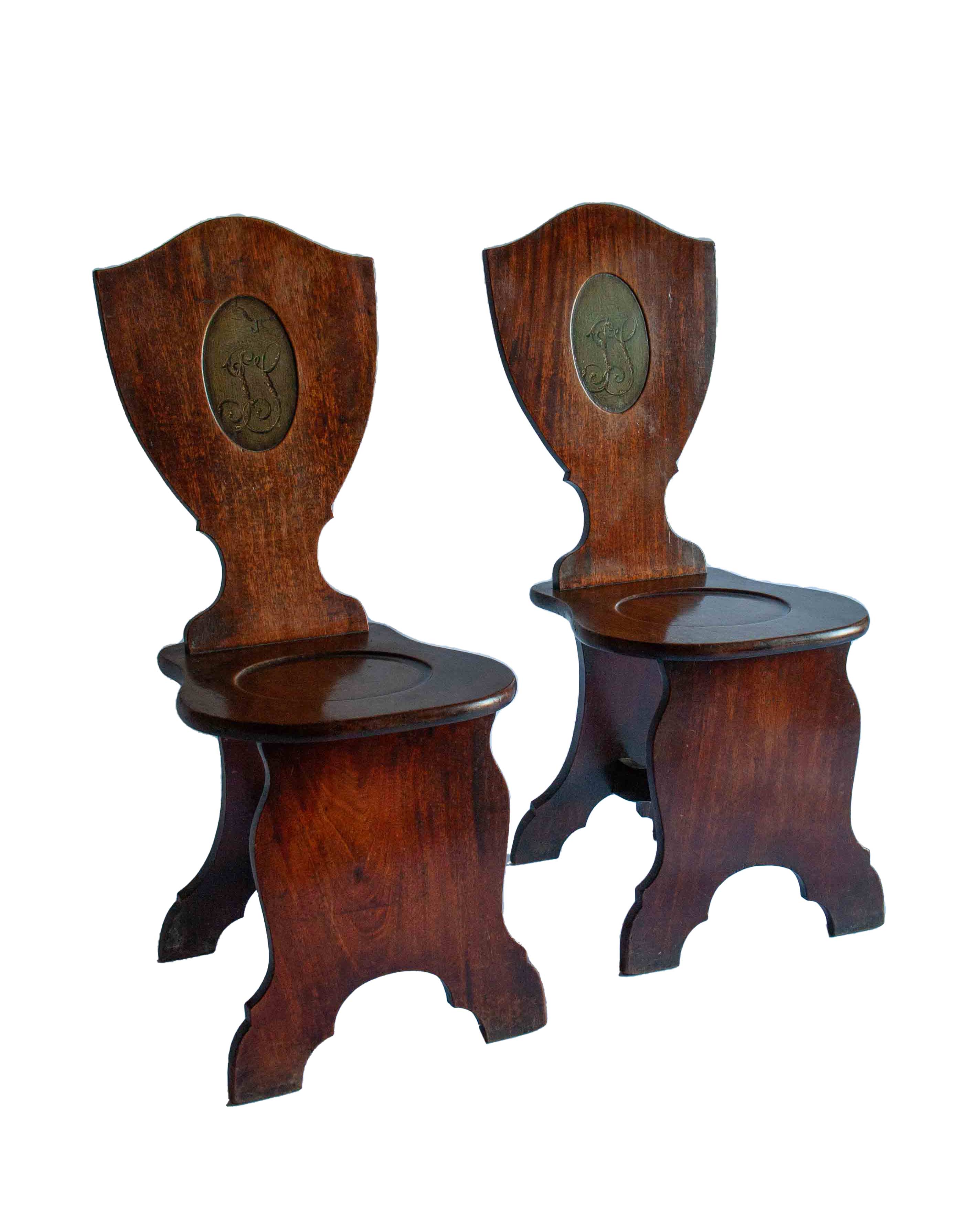 Par de sillas de salón George II de caoba