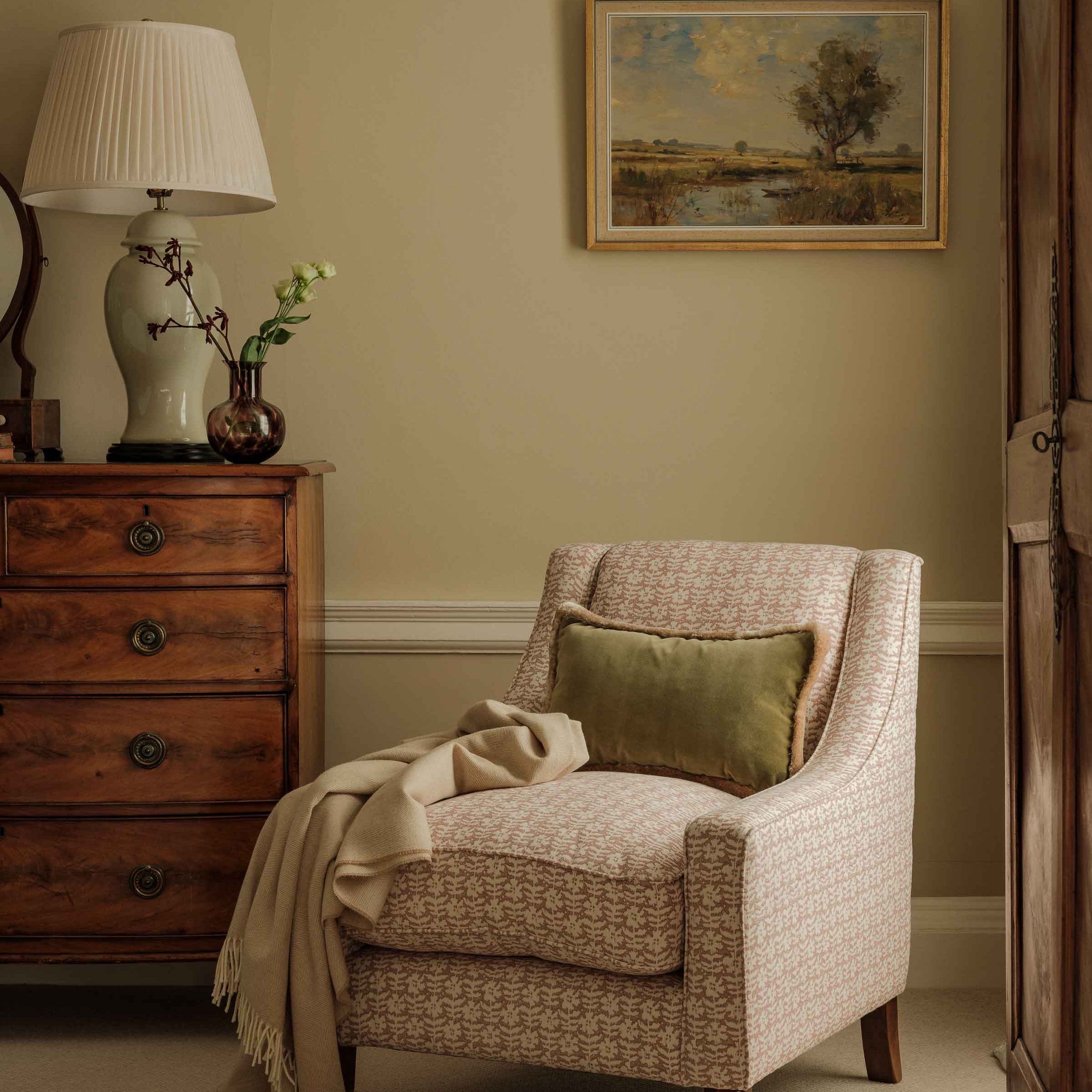 The timeless luxury Vannes armchair is handmade in the UK | Anboise