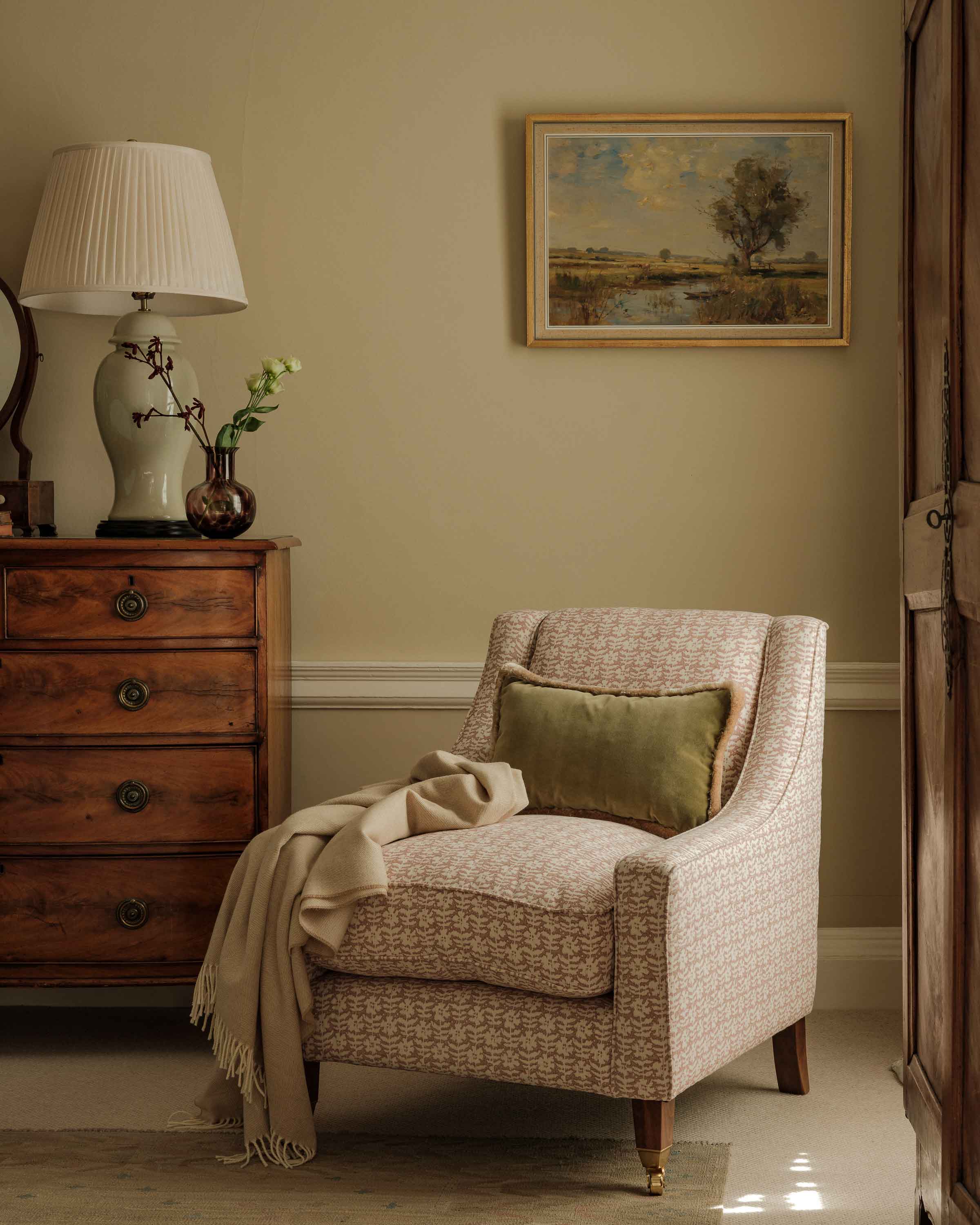 The timeless luxury Vannes armchair is handmade in the UK | Anboise