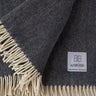 Eden extra‑large navy herringbone Merino wool throw – woven in Ireland - Anboise