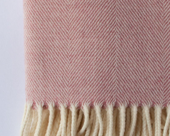 Elliana rose Merino wool throw – woven in Ireland - Anboise