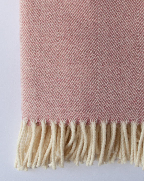 Elliana rose Merino wool throw – woven in Ireland - Anboise