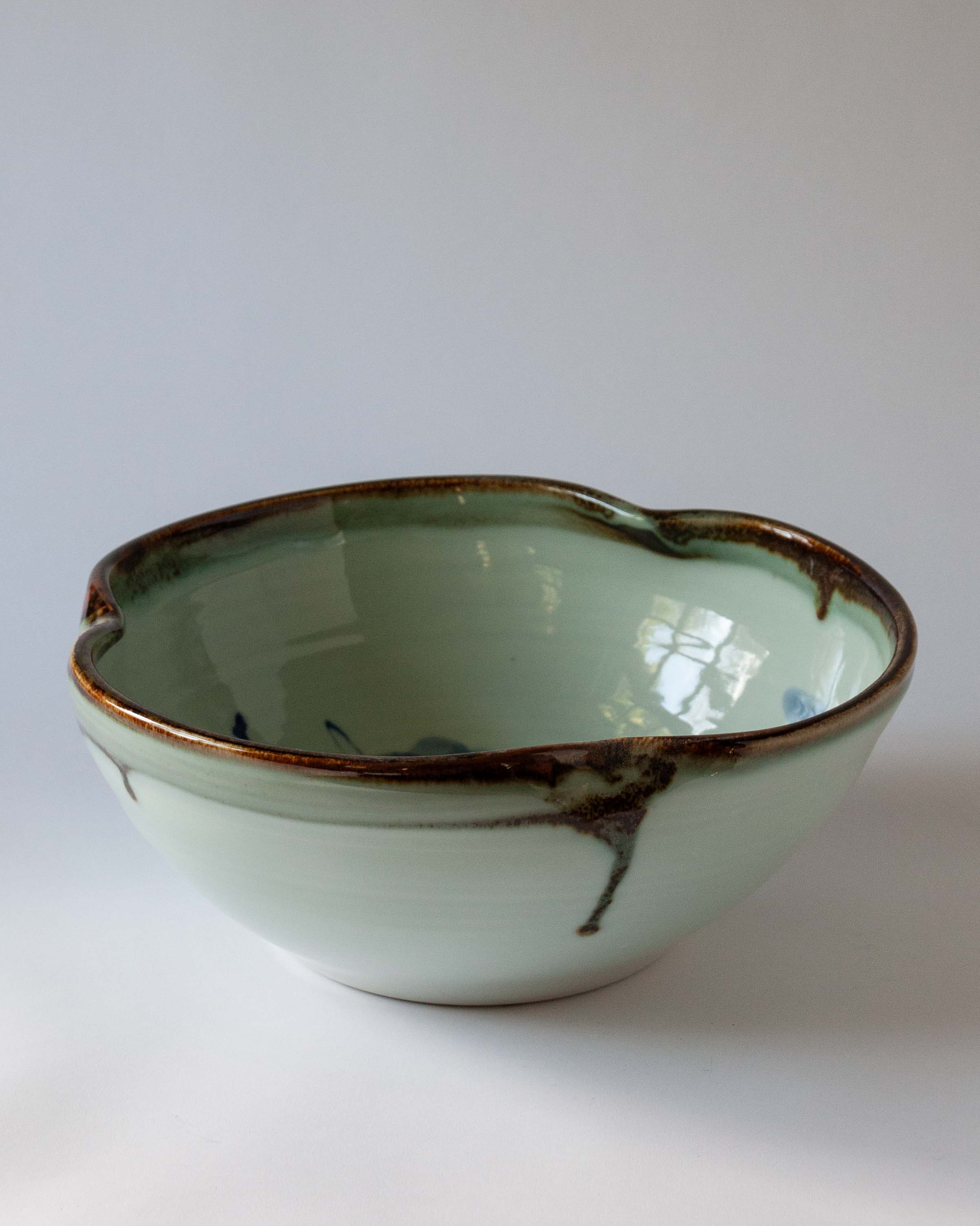 Handmade luxury blue and white hand decorated porcelain decorative bowl | Anboise