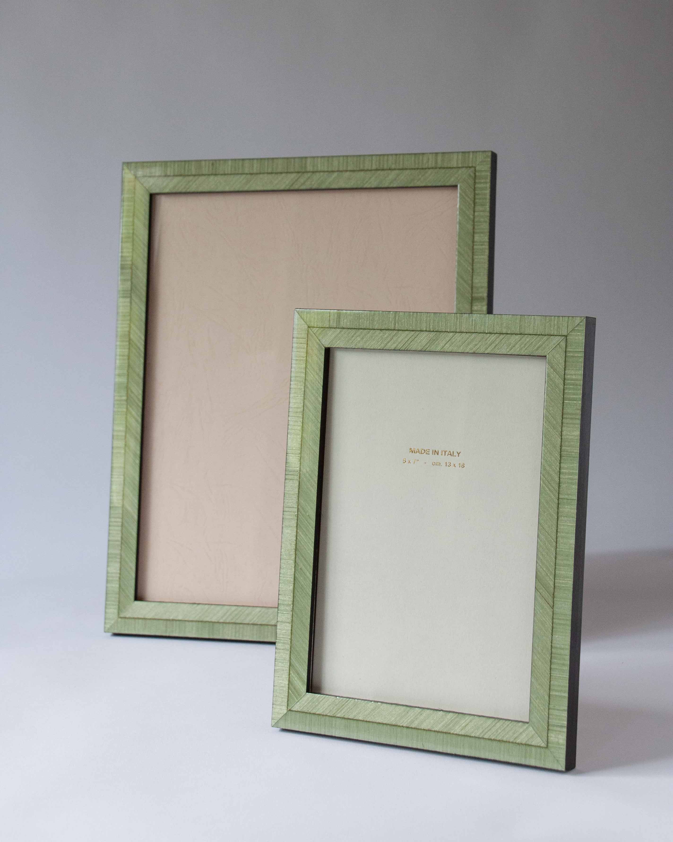 Gabriela Handmade Light Green Lacquered Marquetry Photo Frame | Anboise