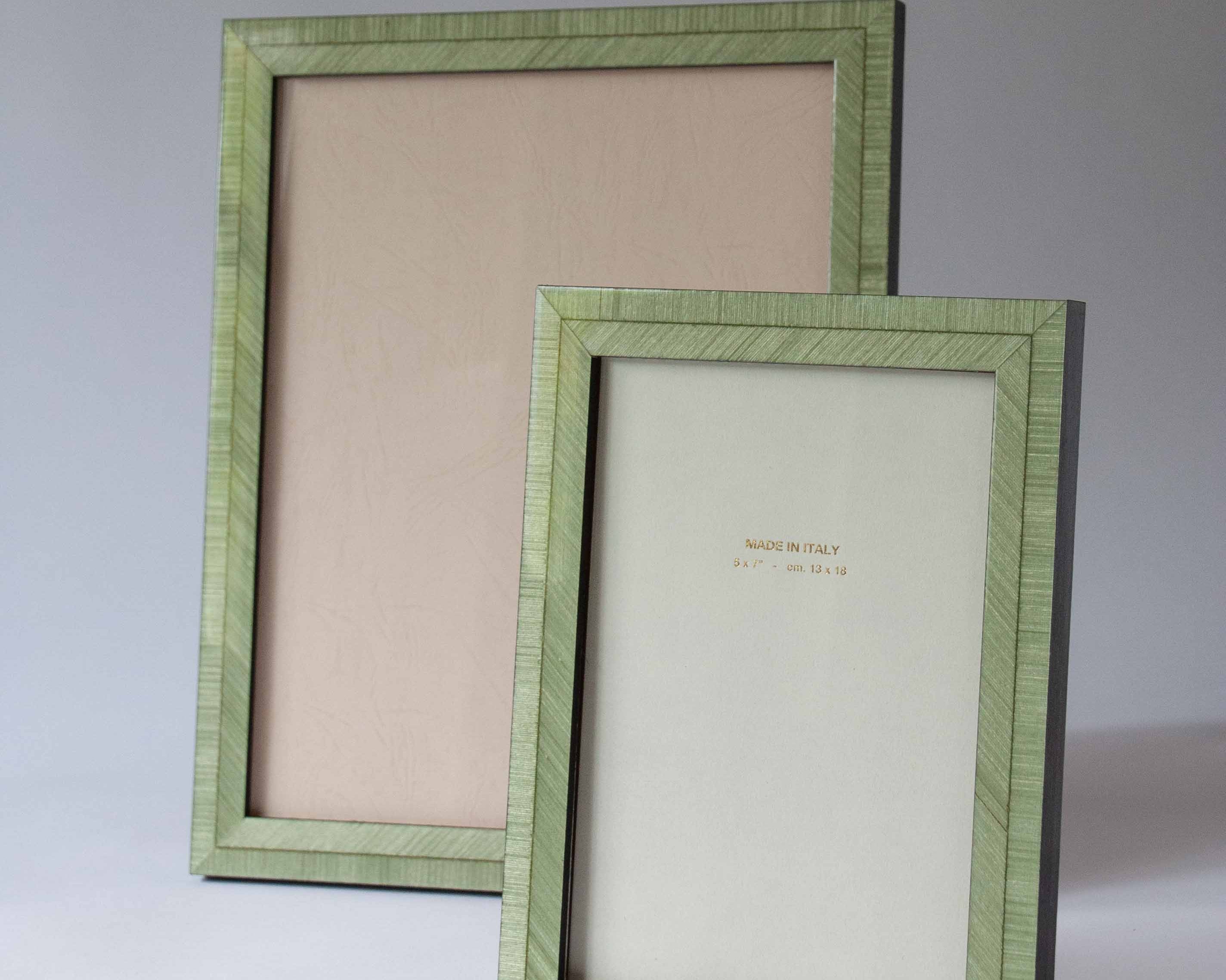 Gabriela Handmade Light Green Lacquered Marquetry Photo Frame | Anboise