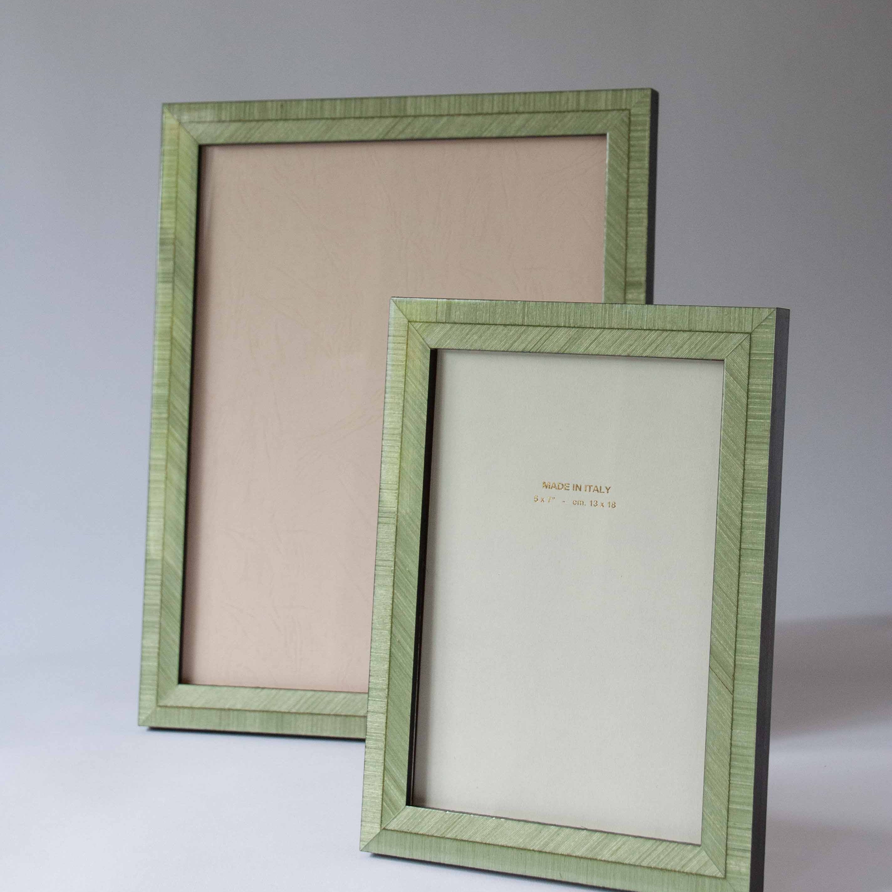 Gabriela Handmade Light Green Lacquered Marquetry Photo Frame | Anboise