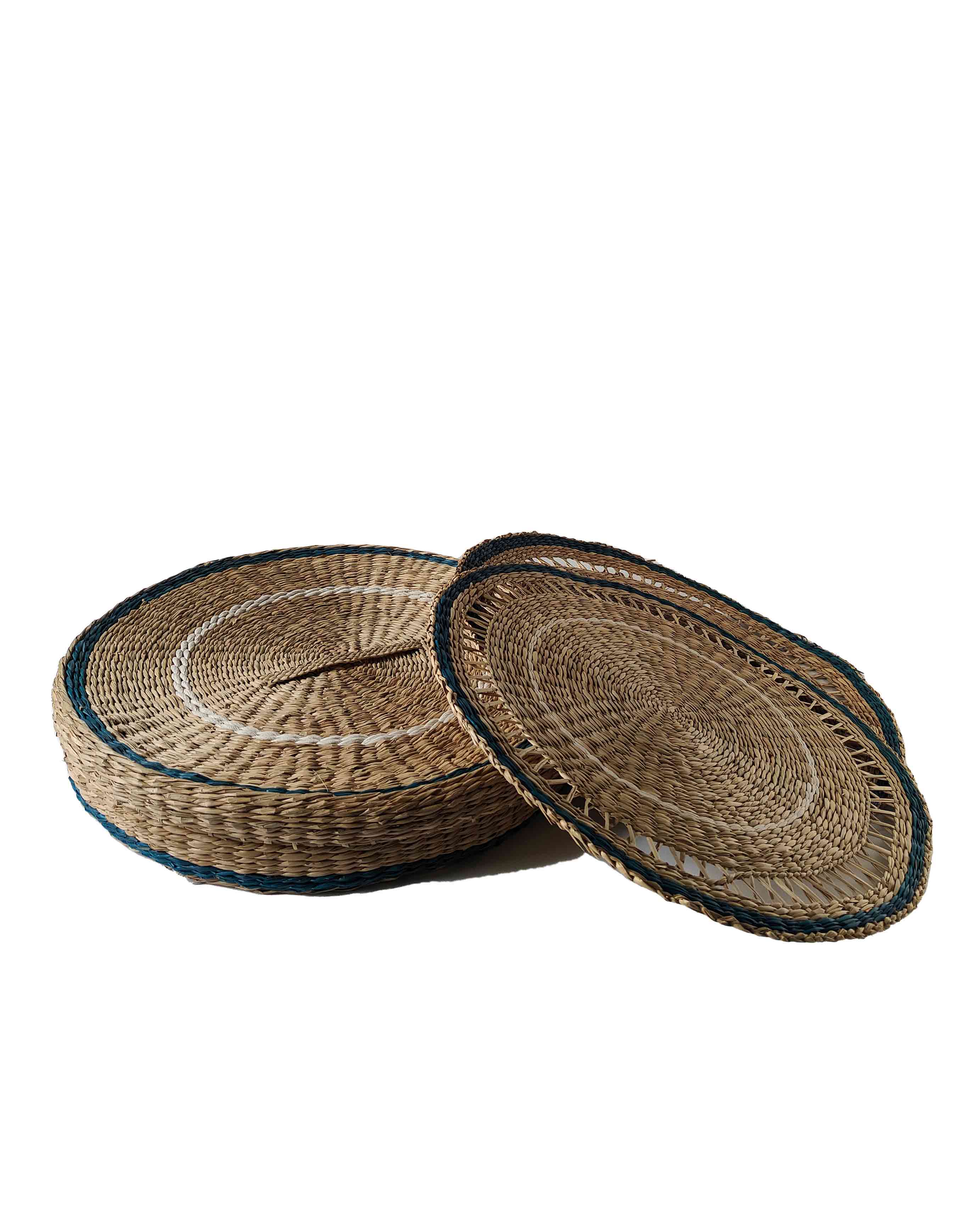 Lia Handwoven Seagrass Placemat Set & Basket- Set of 6