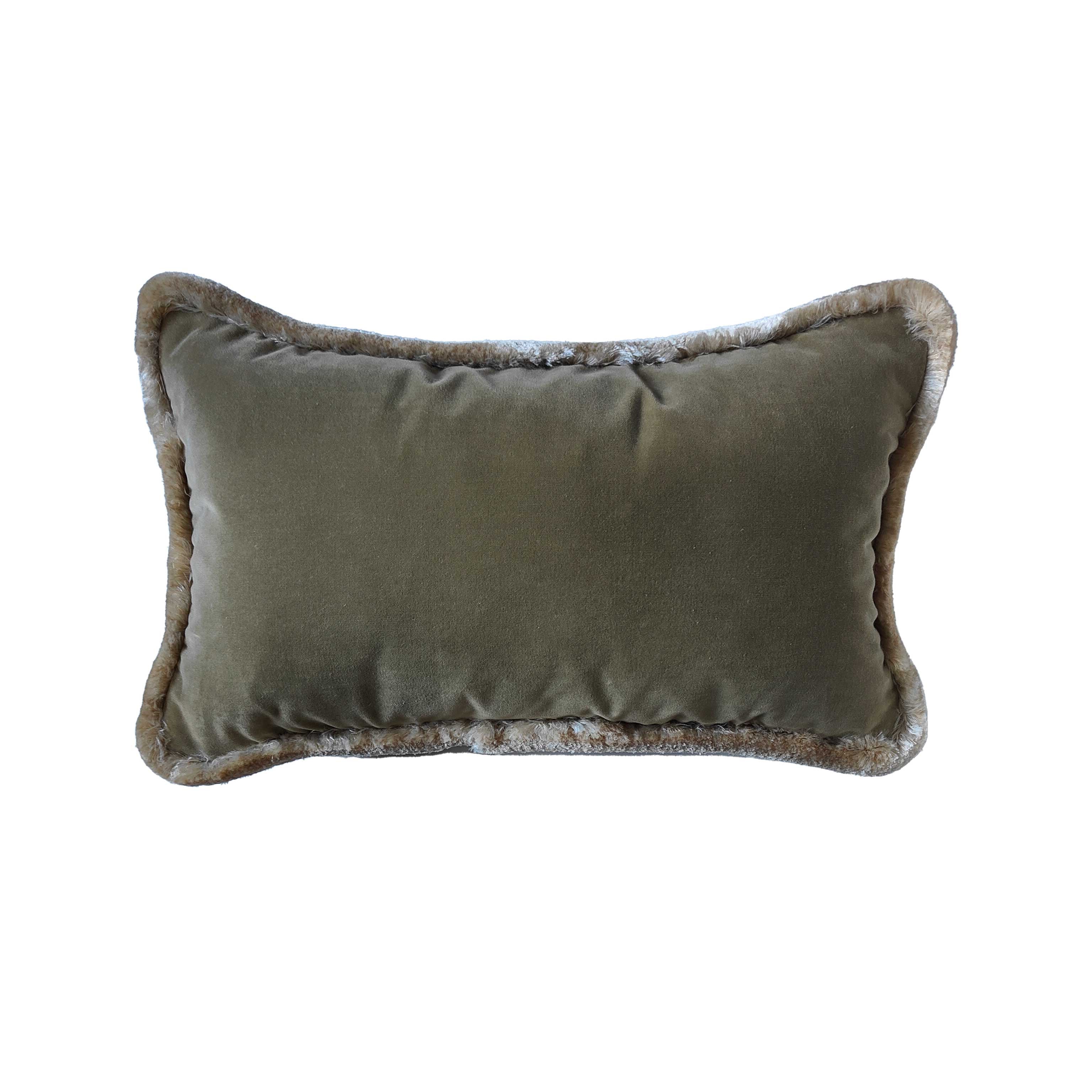 Luxury Italian velvet and silk trim cushion  Handmade in the UK | Anboise