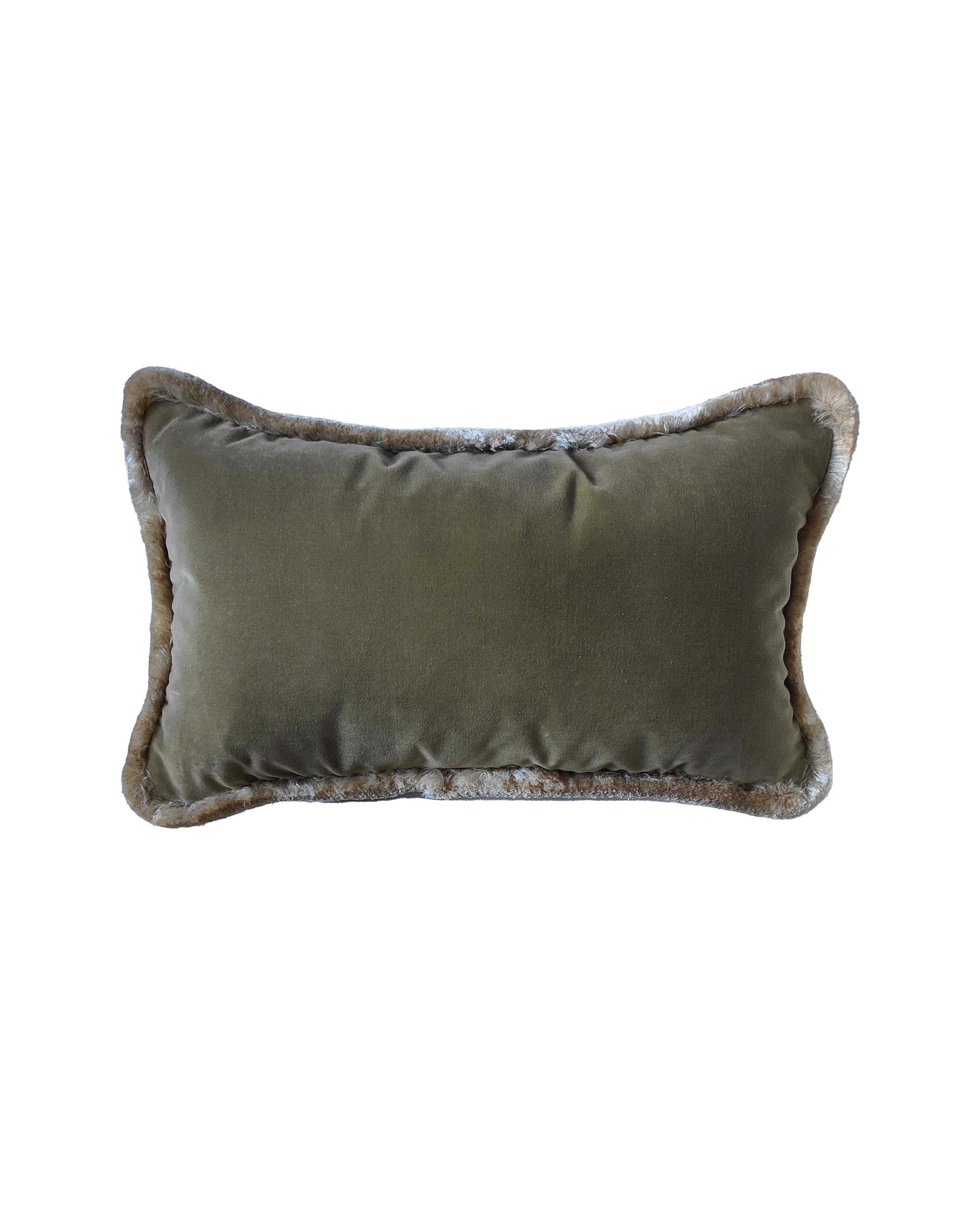 Luxury Italian velvet and silk trim cushion  Handmade in the UK | Anboise