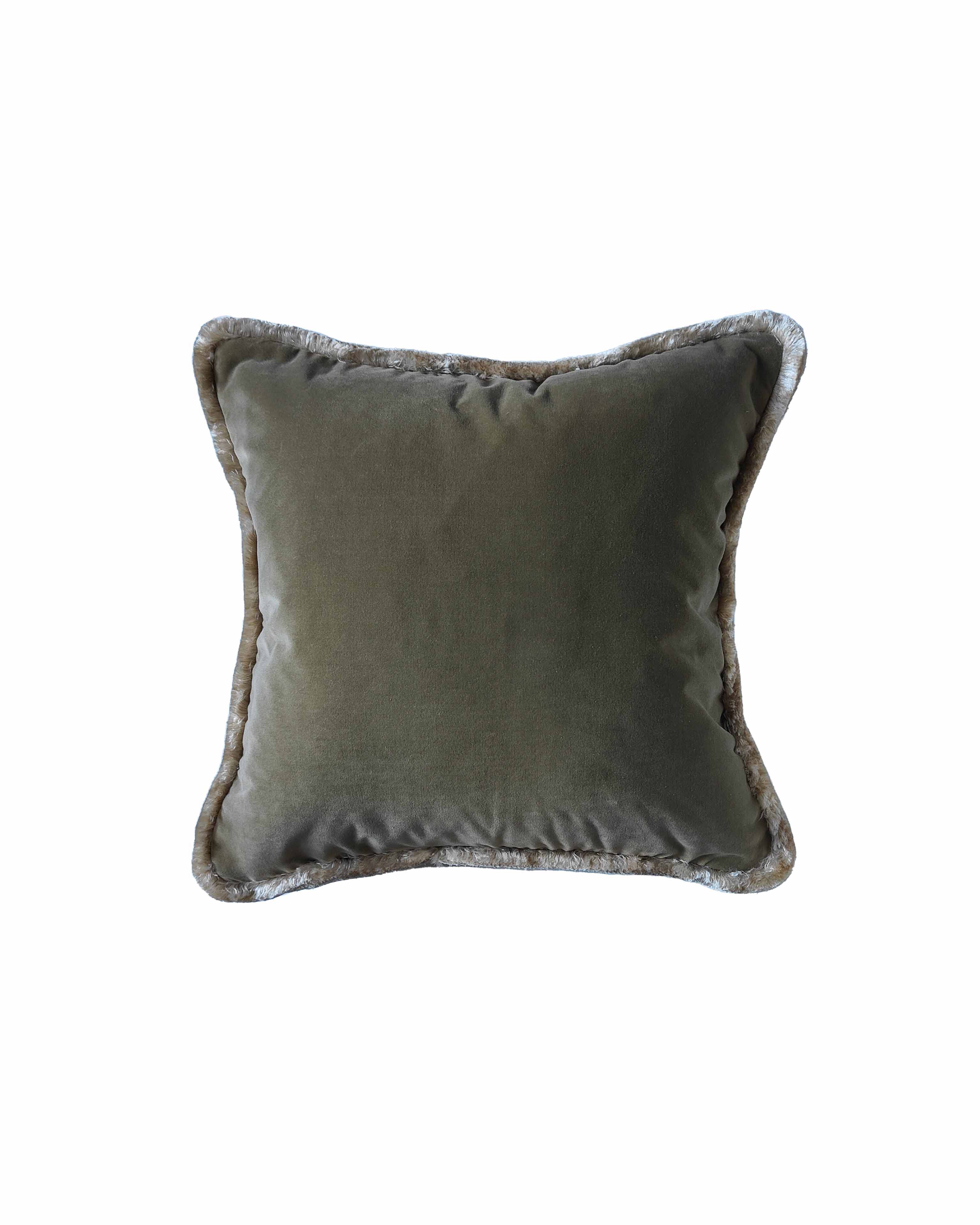 Luxury Italian velvet and silk trim cushion  Handmade in the UK | Anboise