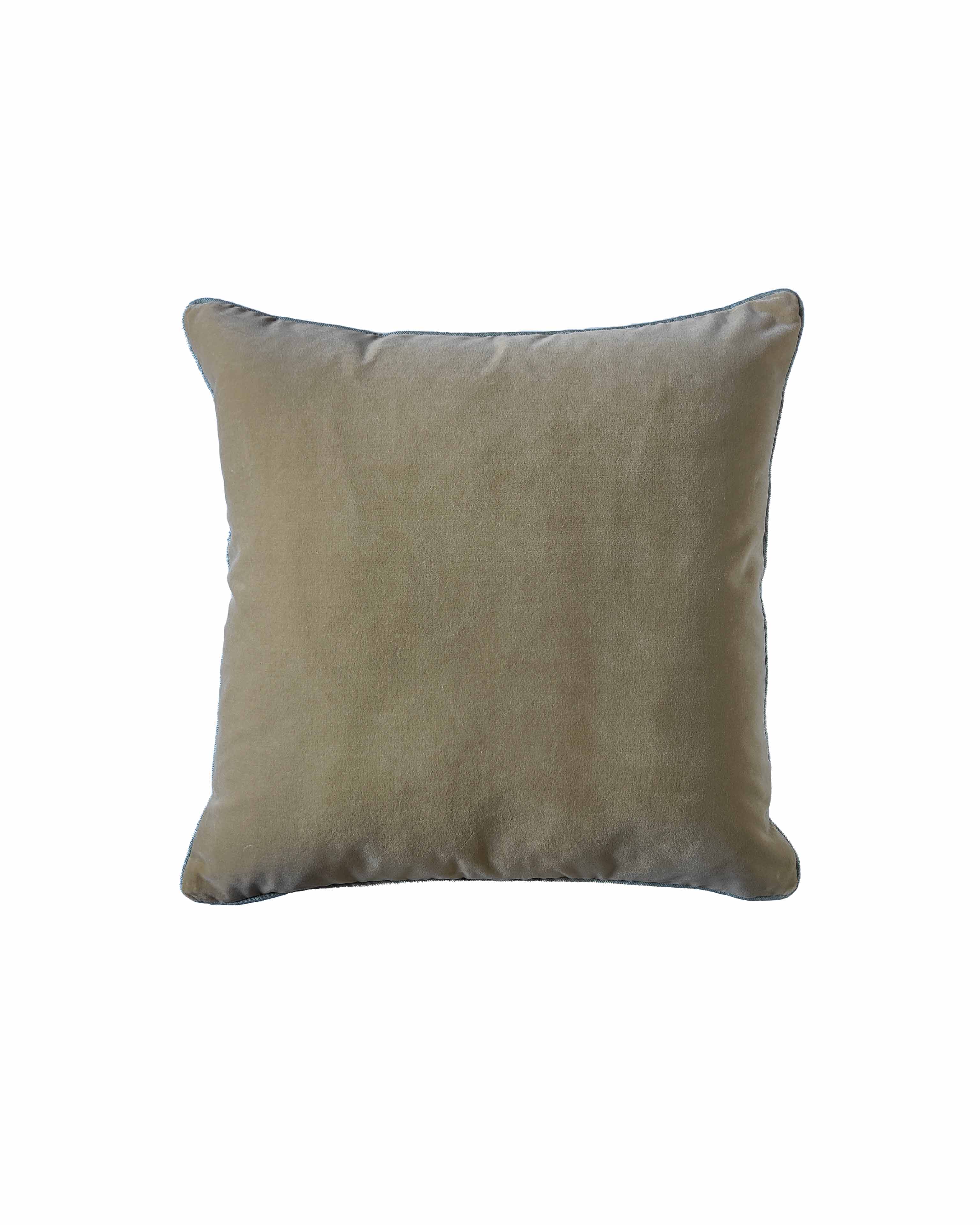 Luxury Italian velvet and linen piping cushion Handmade in the UK | Anboise