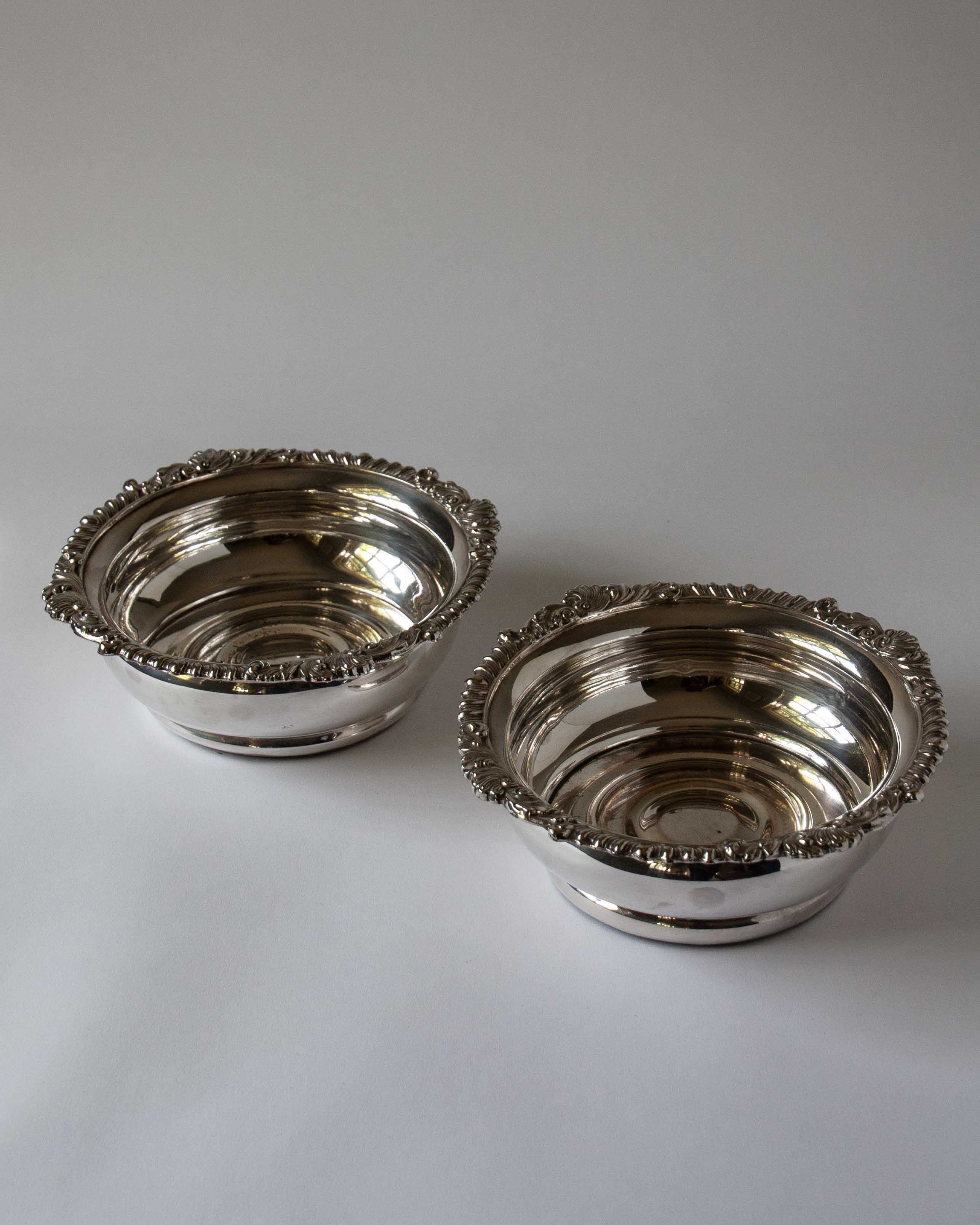 Antique Silver Wine Coasters