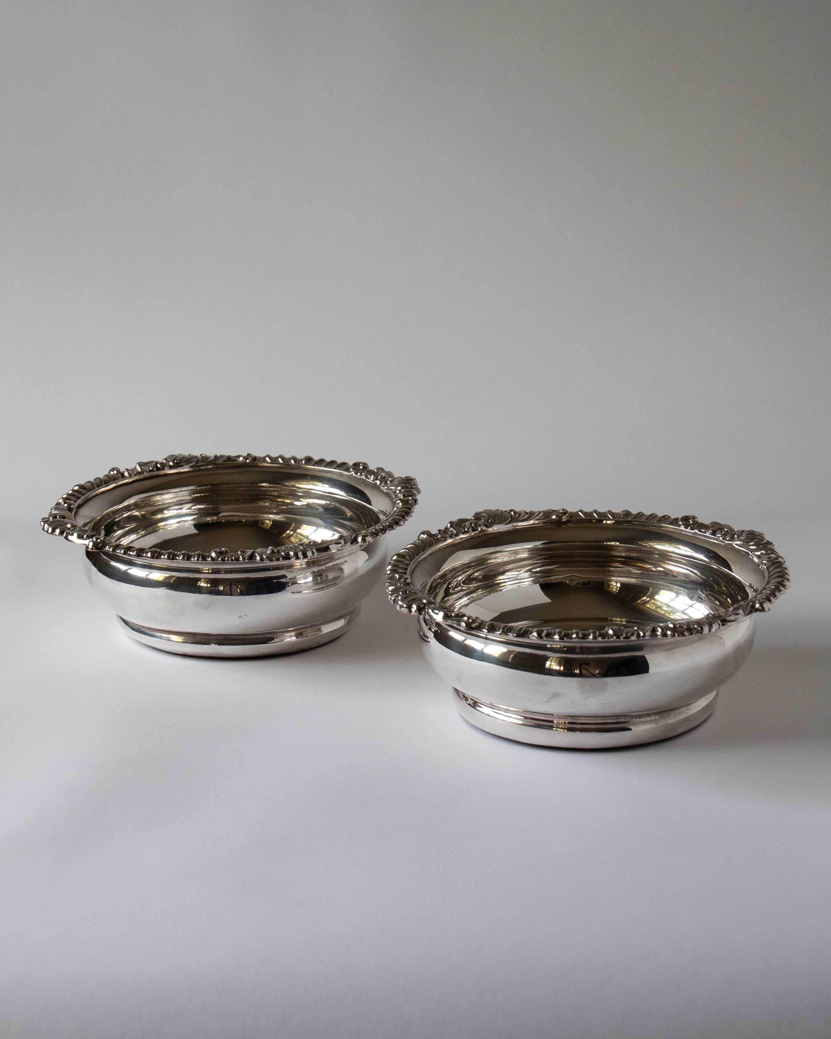 Antique Silver Wine Coasters
