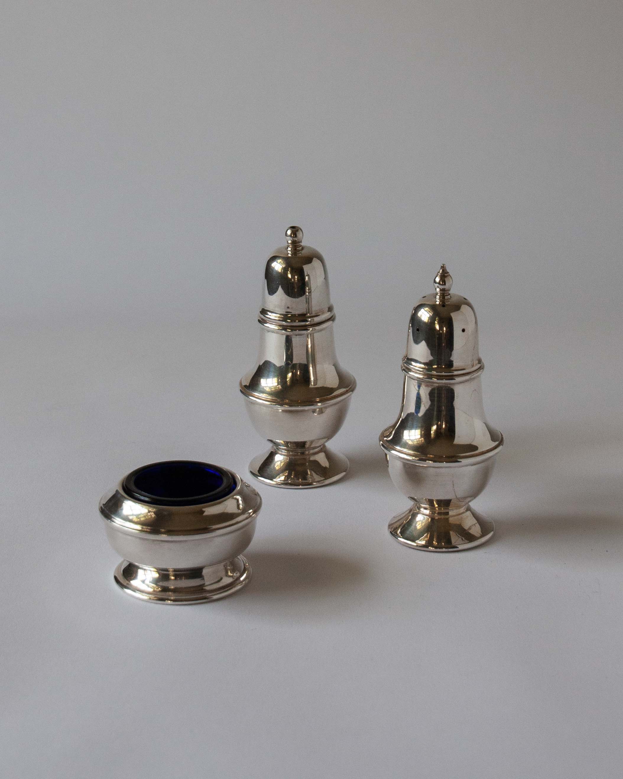 Antique Silver Condiment Set