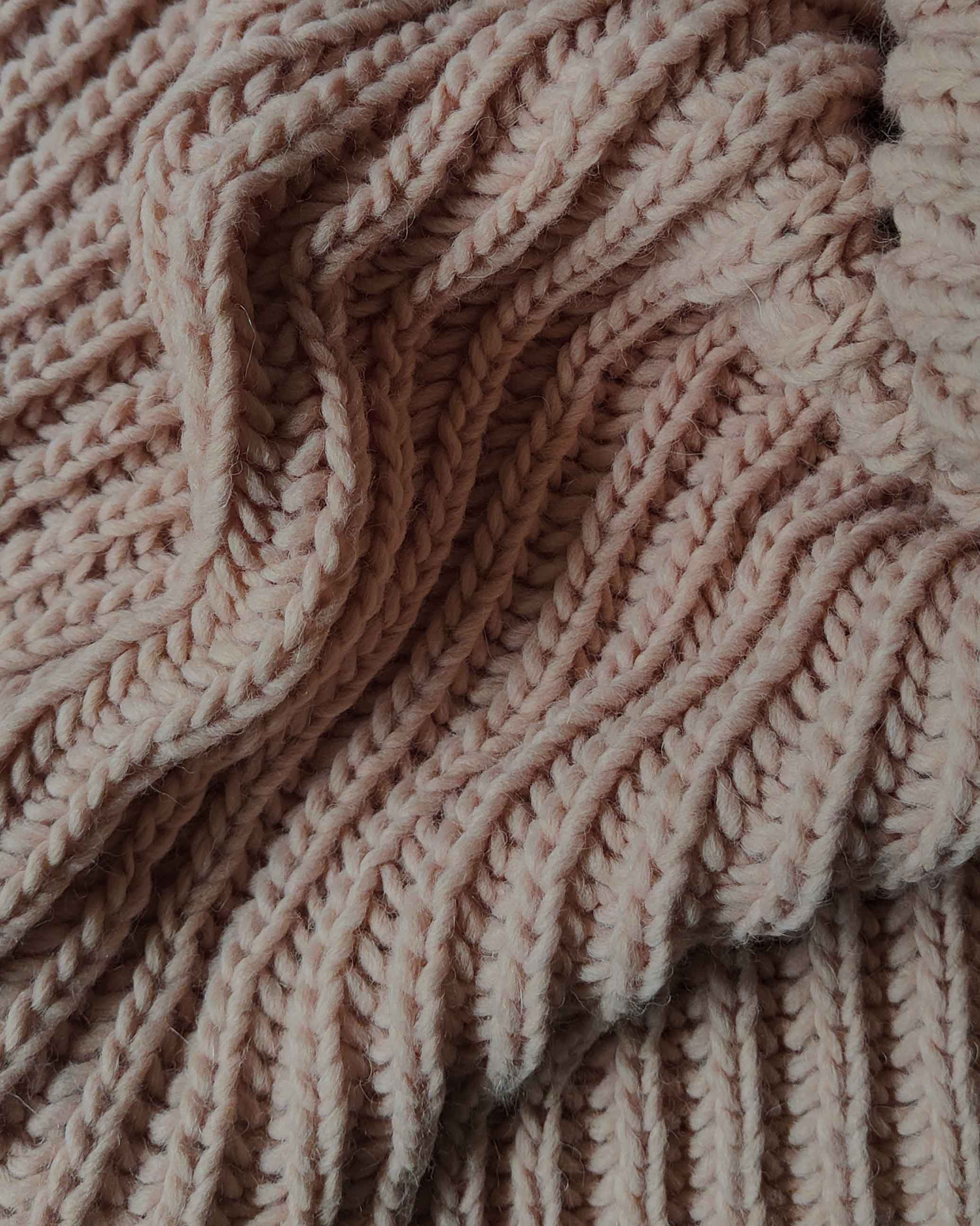 Zuri Alpaca & Wool Dusky Pink Cable Knit Throw
