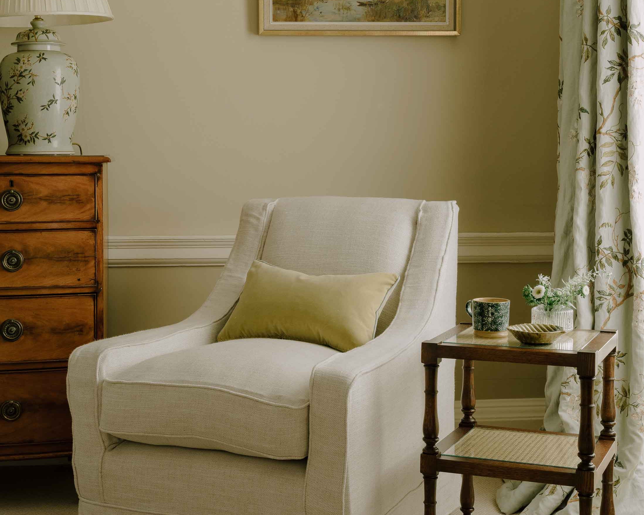 Luxury Italian velvet and linen trim cushion  Handmade in the UK | Anboise