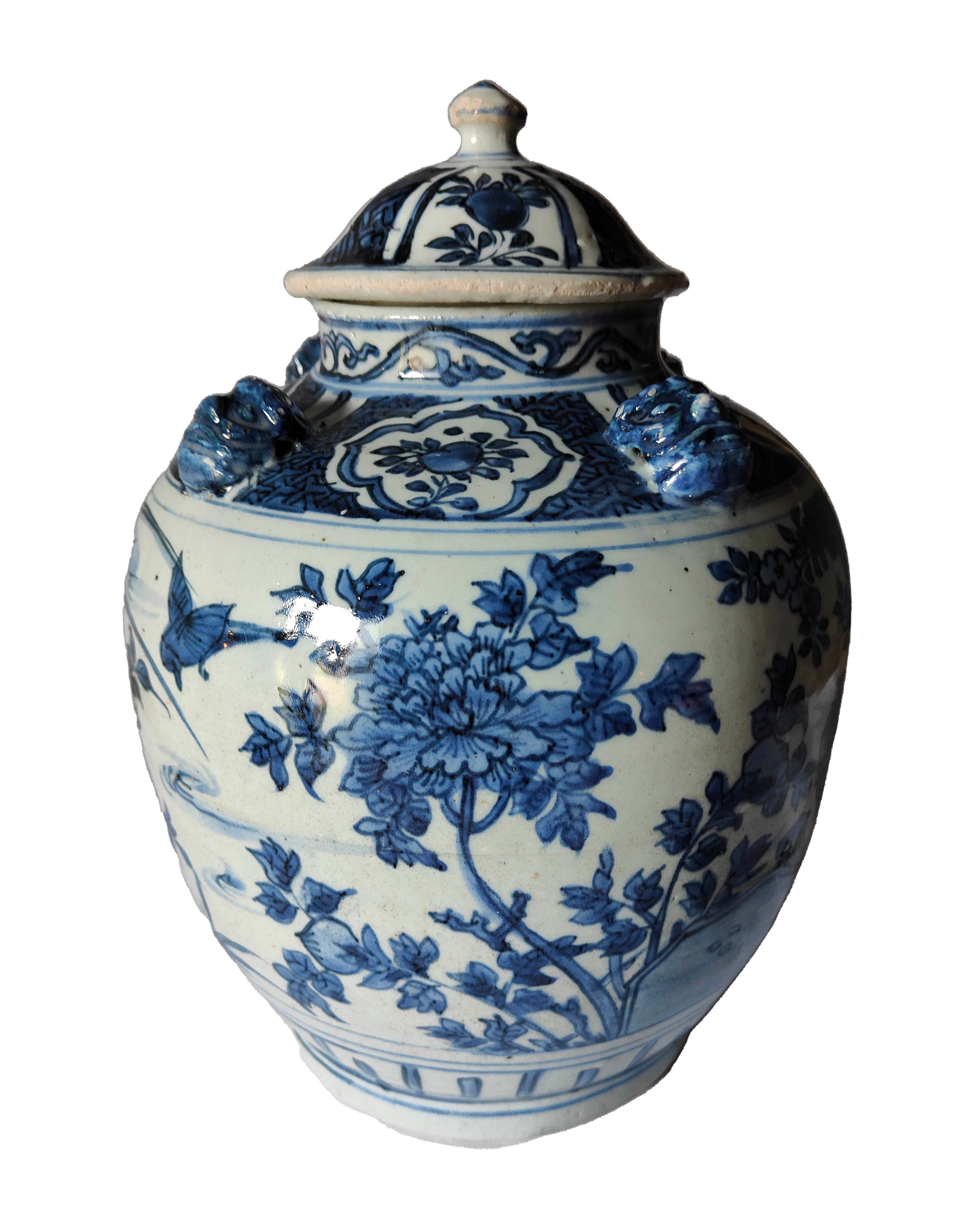 Vaso cinese blu e bianco