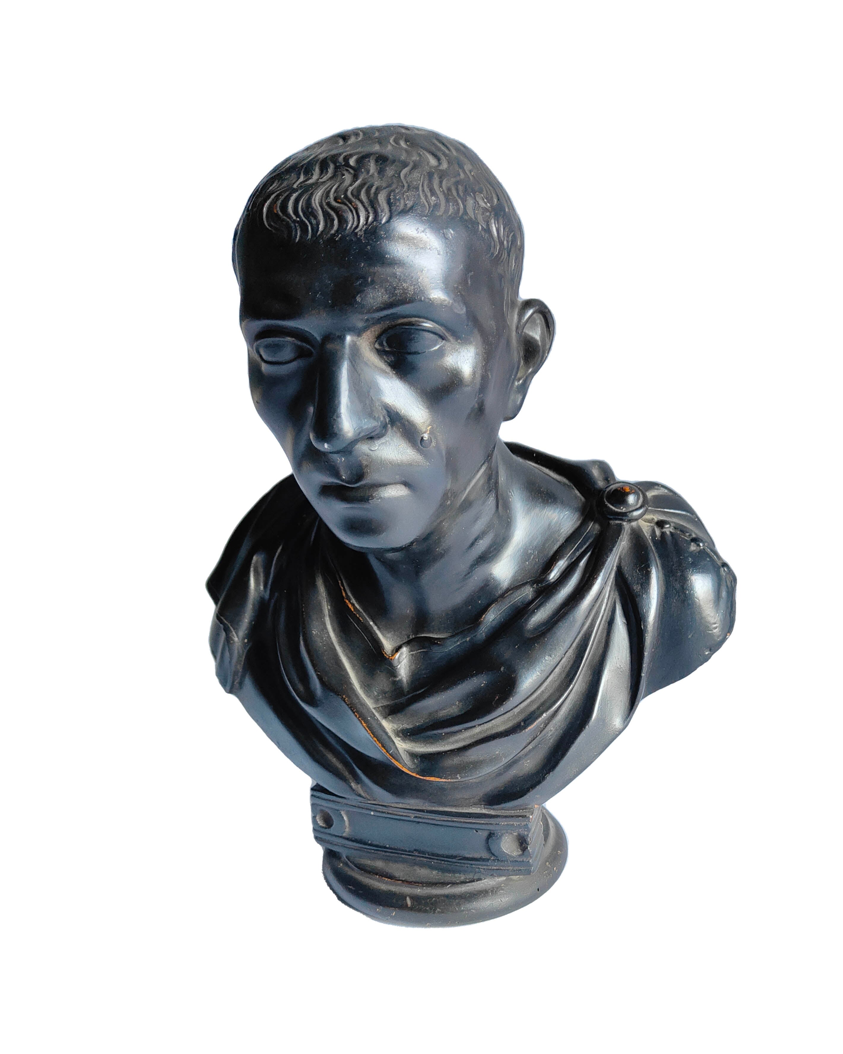 Busto da biblioteca in gesso bronzato di Cicerone