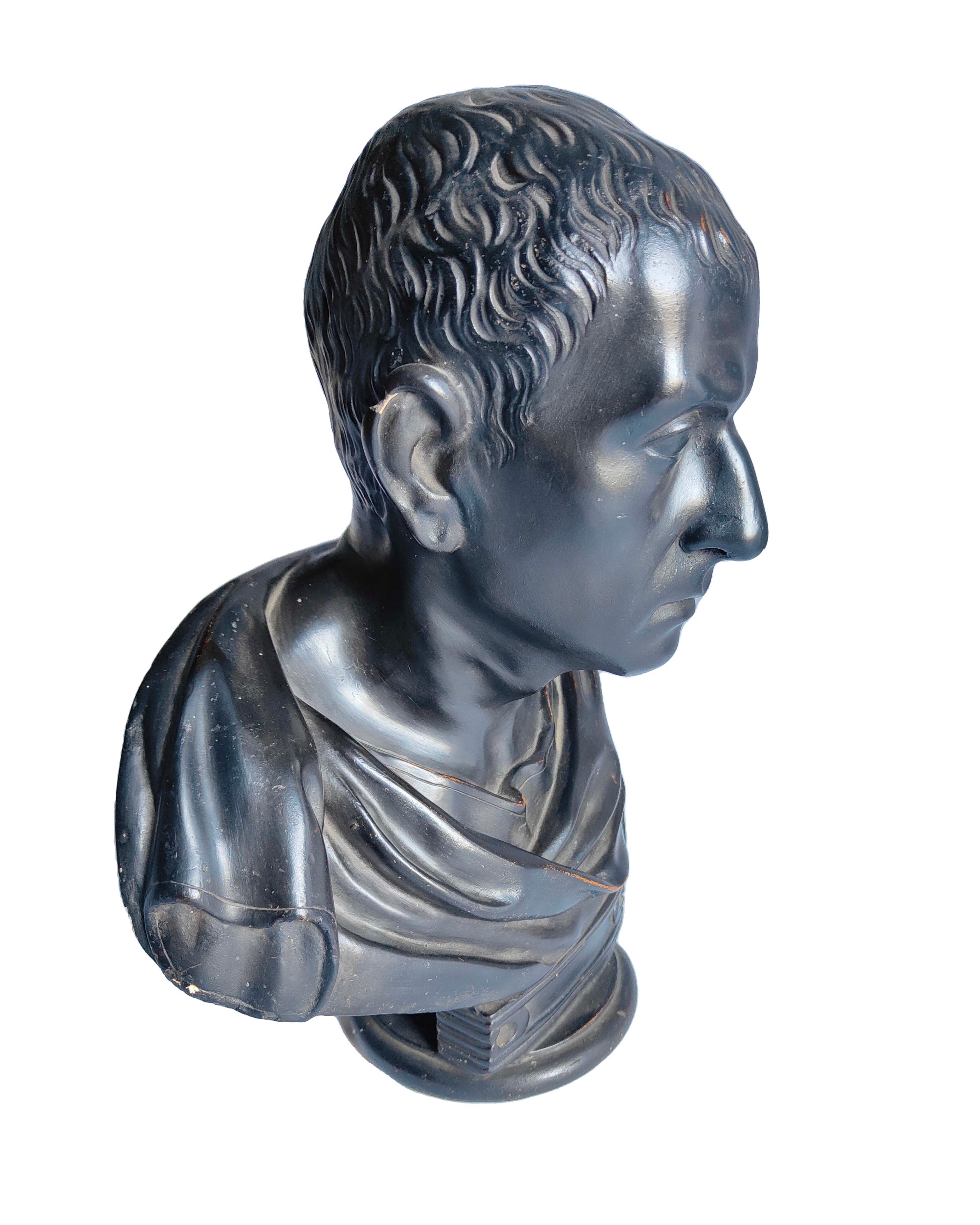 Busto da biblioteca in gesso bronzato di Cicerone
